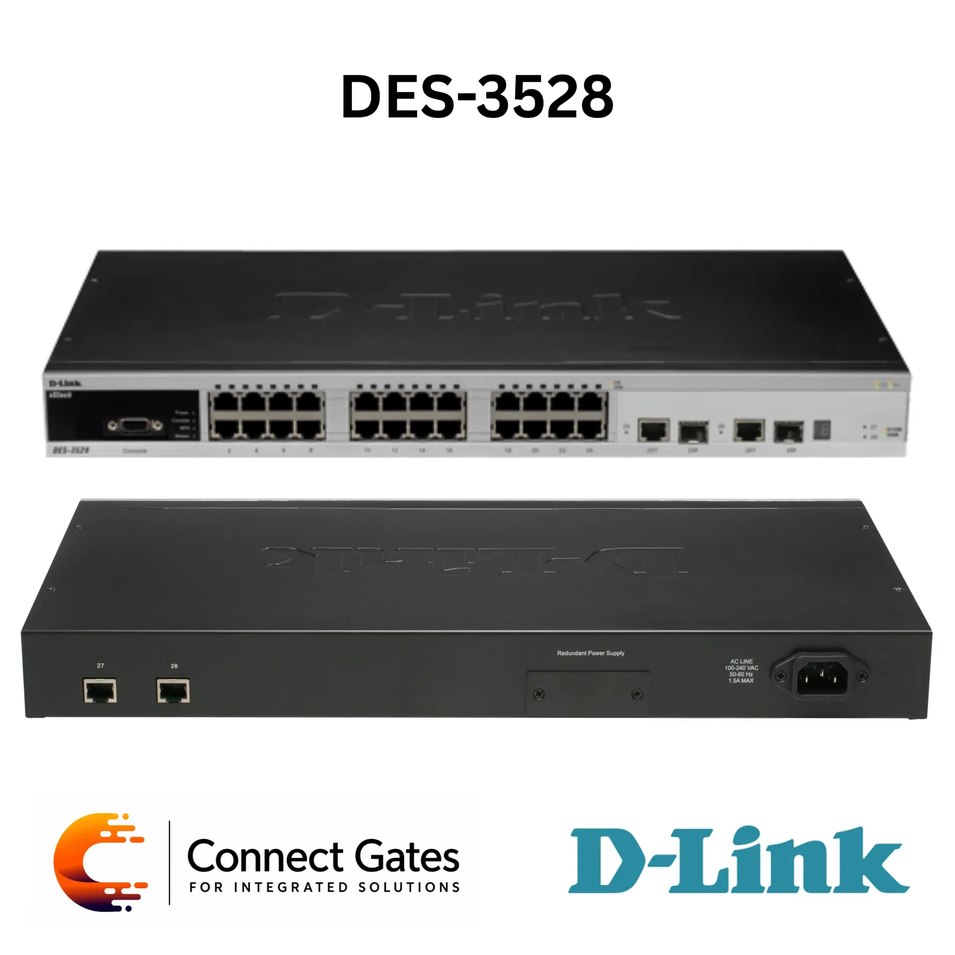 [DES-3528] 24-port 10/100Base-T + 2 1000Base-T ports+ 2 Combo 1000Base-T/SFP ports L2 Stackable Managed Switch