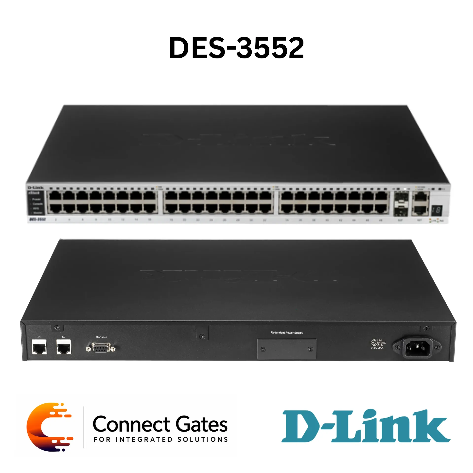 48-port 10/100Base-T + 2 1000Base-T ports+ 2 Combo 1000Base-T/SFP ports L2 Stackable Managed Switch