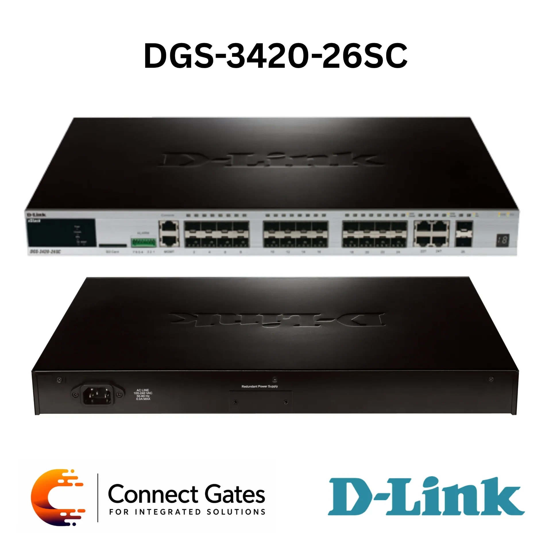 [DGS-3420-26SC] 20-Port SFP xStack Managed L2+ Stackable switch with 4 Gigabit Combo BASE-T/SFP ports and 2 10G SFP+ ports