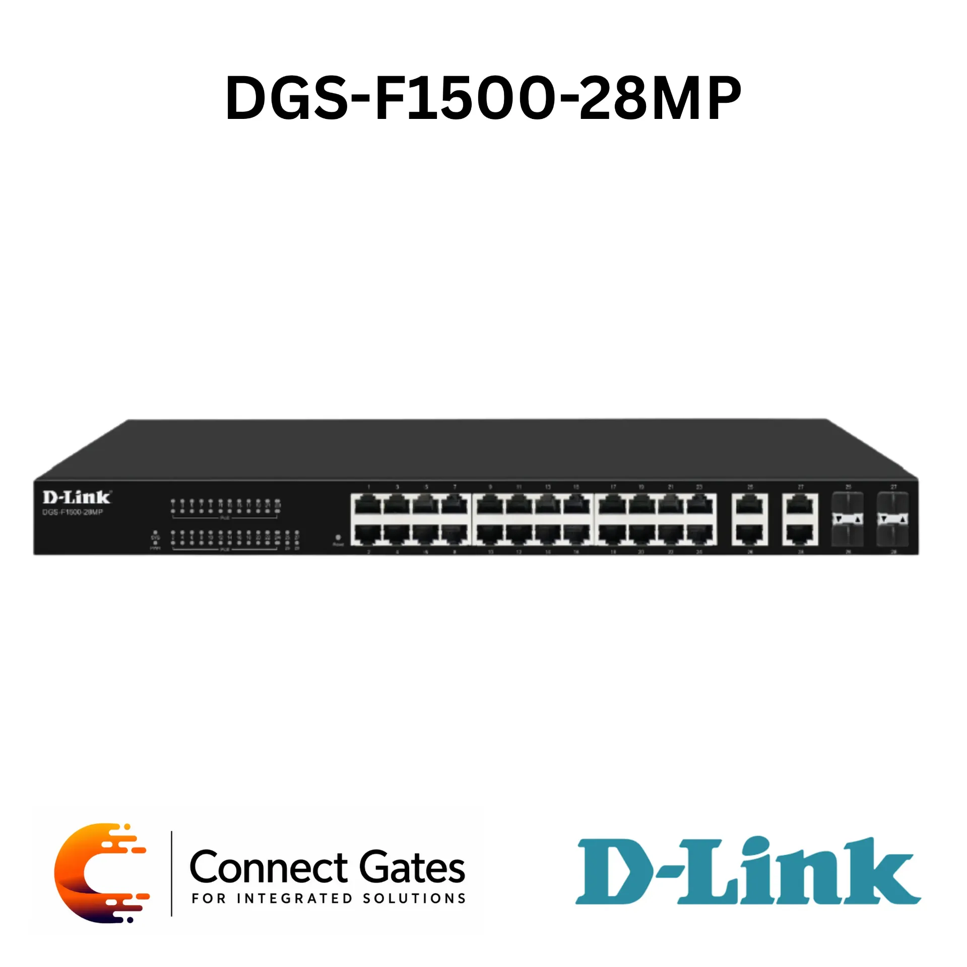 [DGS-F1500-28MP] D-Link DGS-F1500-28MP – 24-Port Gigabit PoE Managed Switch with 4 × 1G/10G SFP+ Uplink Ports