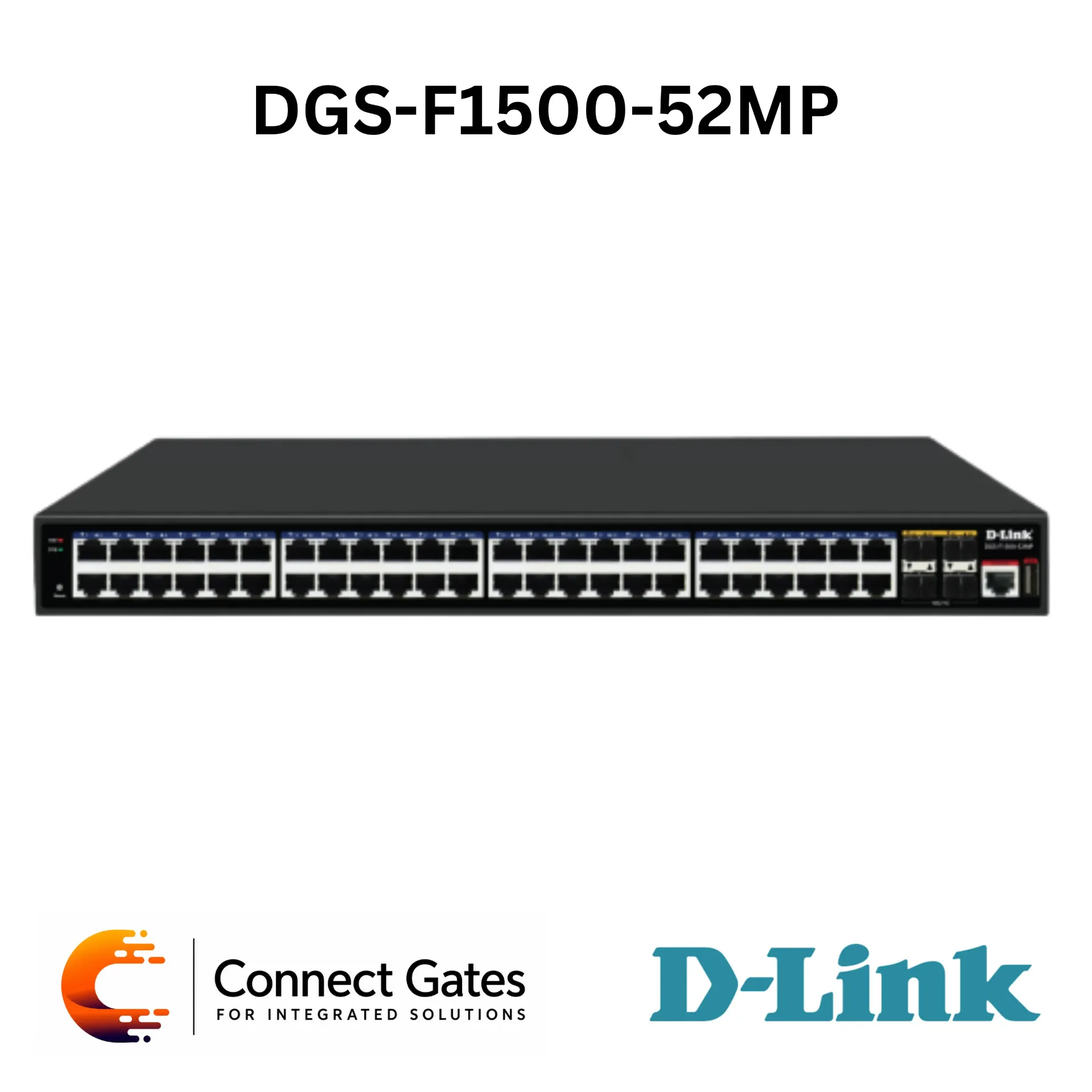 D-Link DGS-F1500-52MP – 48-Port Gigabit PoE Managed Switch with 4 × 1G/10G SFP+ Uplink Ports