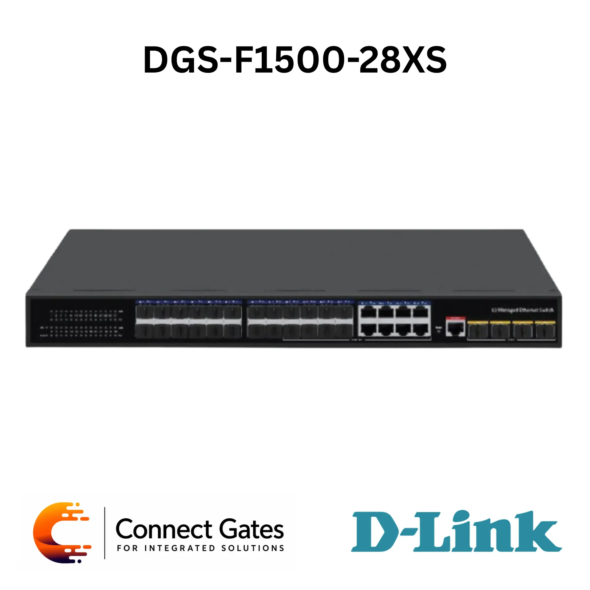 D-Link DGS-F1500-28XS – 24-Port SFP Managed Switch with 8 Combo Gigabit Ports & 4 × 10G SFP+ Uplinks