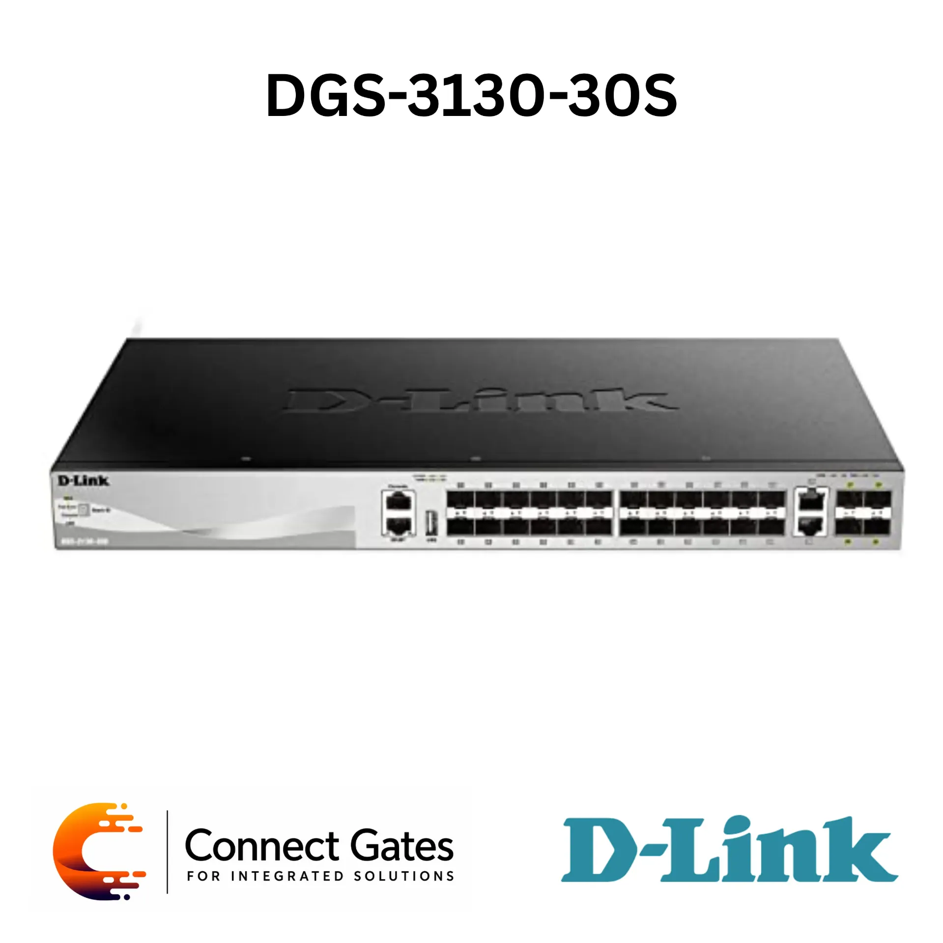 [DGS-3130-30S] D-Link DGS-3130-30S – 24-Port SFP Layer 3 Stackable Managed Switch with 2 × 10GBASE-T & 4 × 10G SFP+ Uplinks
