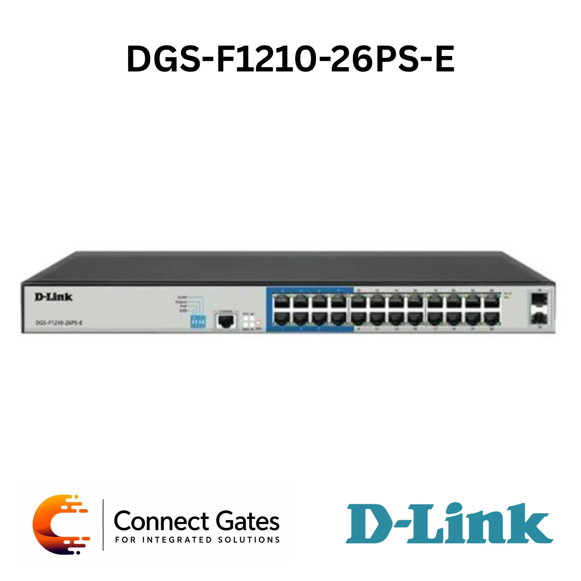 D-Link DGS-F1210-26PS-E – 24-Port Gigabit Managed Long Range PoE+ Switch with 2 SFP Uplink Ports