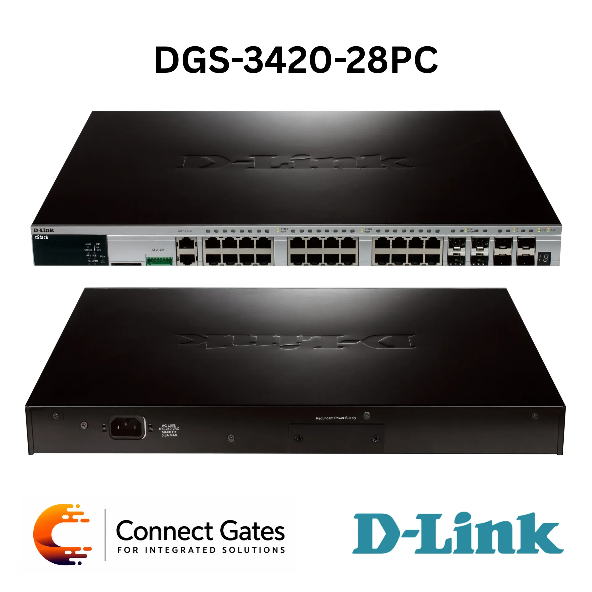 [DGS-3420-28PC] D-Link DGS-3420-28PC – 24-Port Gigabit PoE xStack L2+ Managed Stackable Switch with 4 × 10G SFP+ Uplink Ports