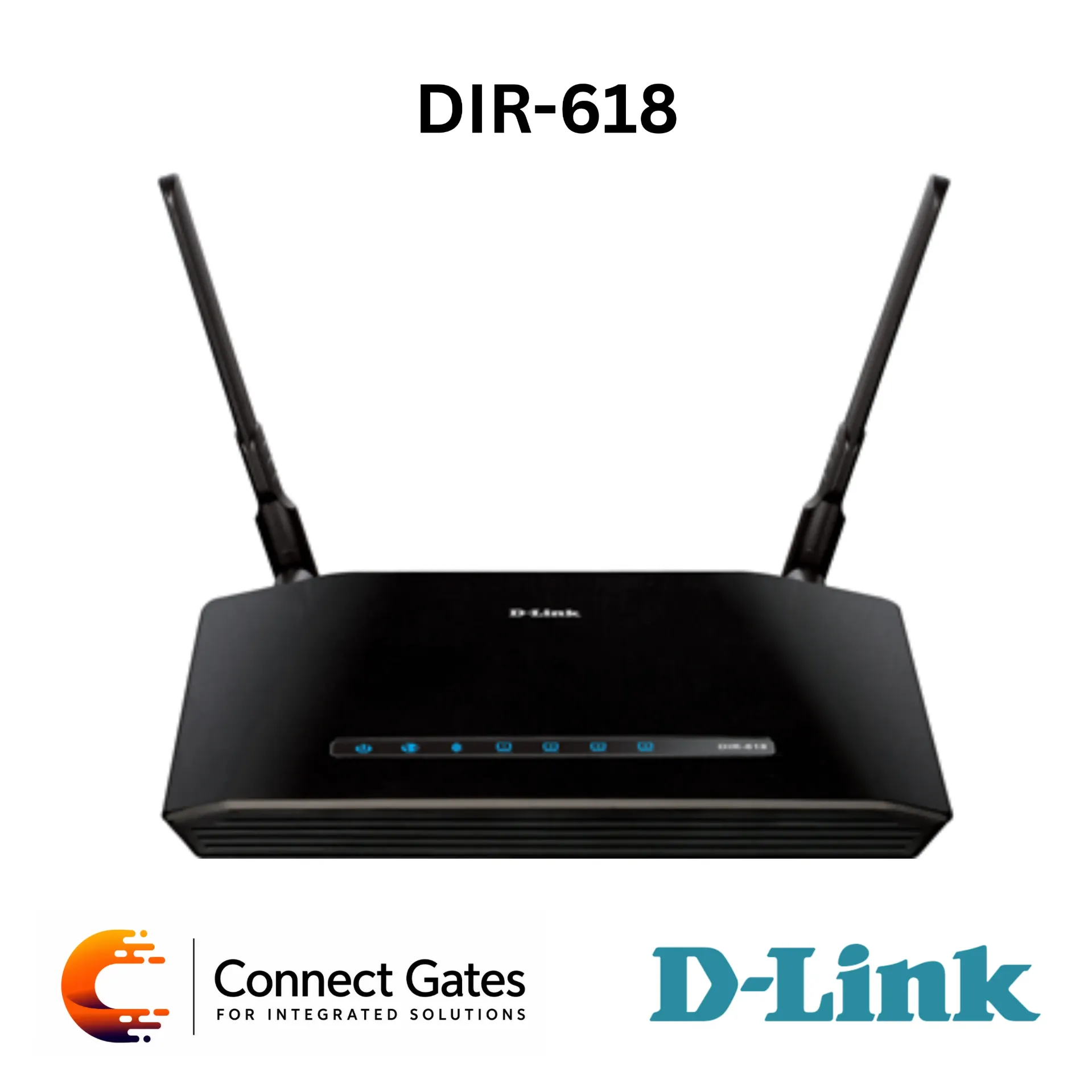 D-Link DIR-618 – Wireless N Router with 4 Fast Ethernet LAN Ports, Fast Ethernet WAN, 2 External 5dBi Antennas, WPA2, WPS, NAT/SPI Firewall & WDS Support
