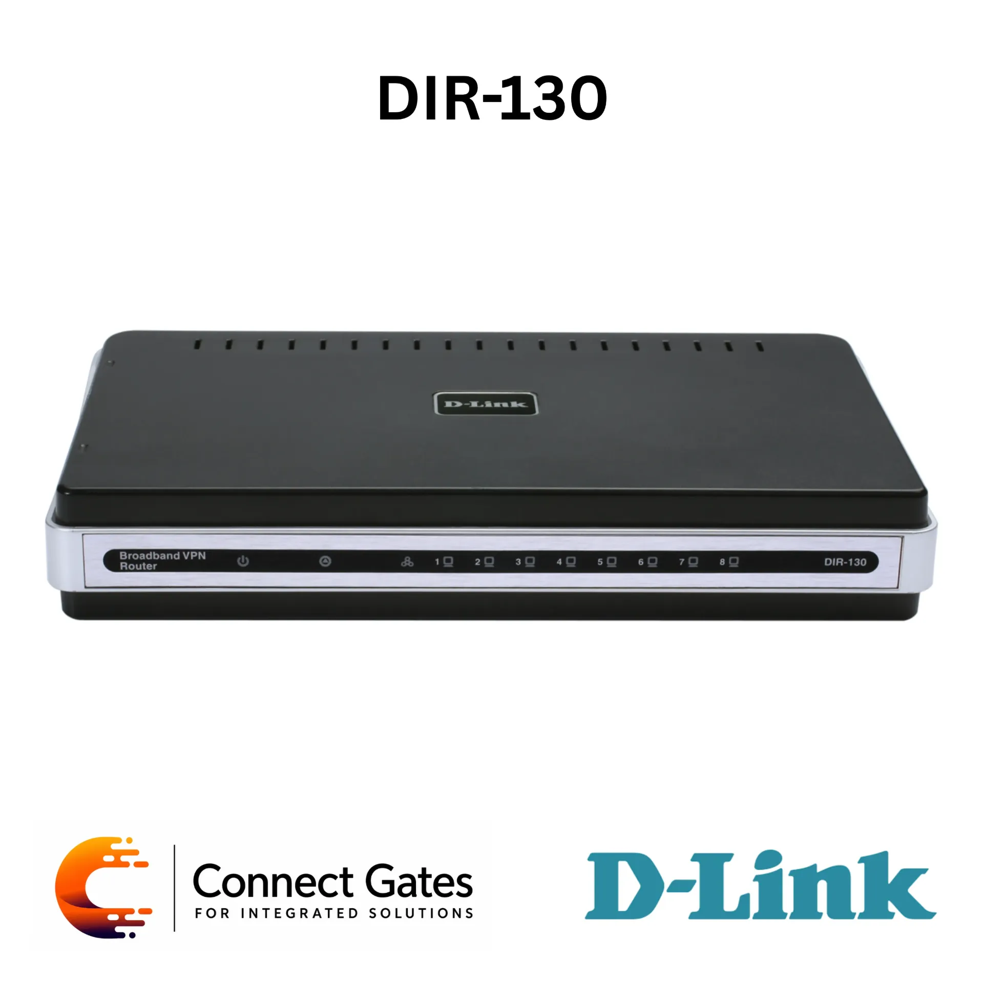 D-Link DIR-130 – NetDefend SOHO Ethernet VPN Router with 8-Port 10/100 Switch, WAN Port, USB 1.1, 25 VPN Tunnels, IPSec/PPTP/L2TP & NAT/SPI Firewall