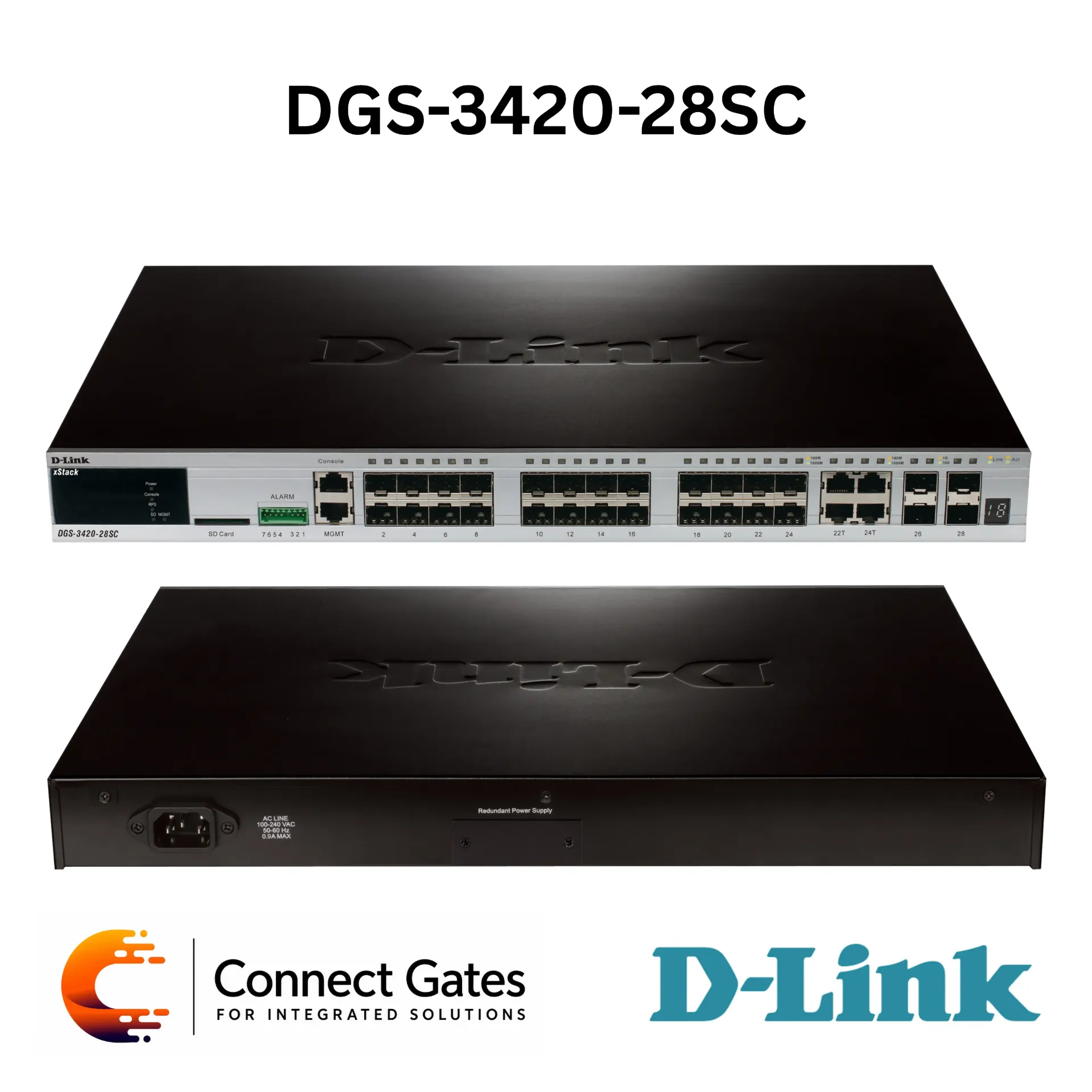 D-Link DGS-3420-28SC – 20-Port SFP xStack L2+ Managed Stackable Gigabit Switch with 4 Combo Ports & 4 × 10G SFP+ Uplinks