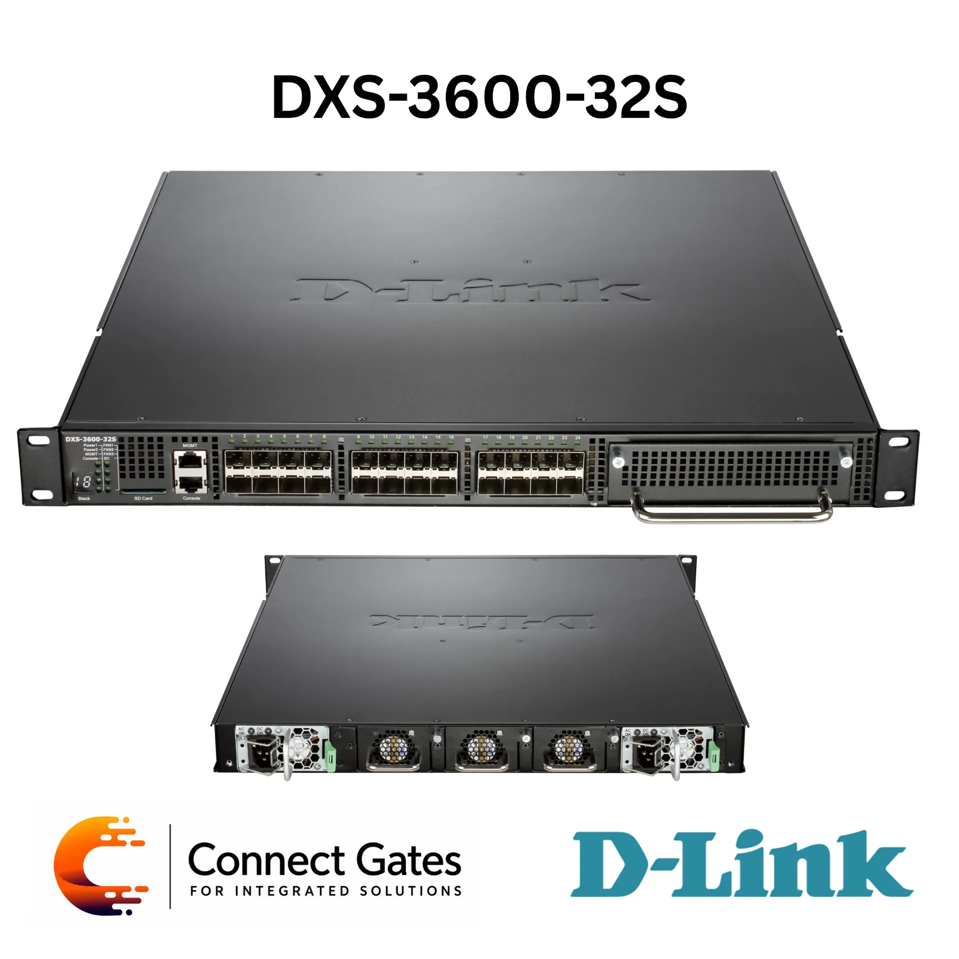D-Link DXS-3600-32S – 24-Port 10G SFP+ Layer 3 Stackable Managed Switch with Expansion Slot