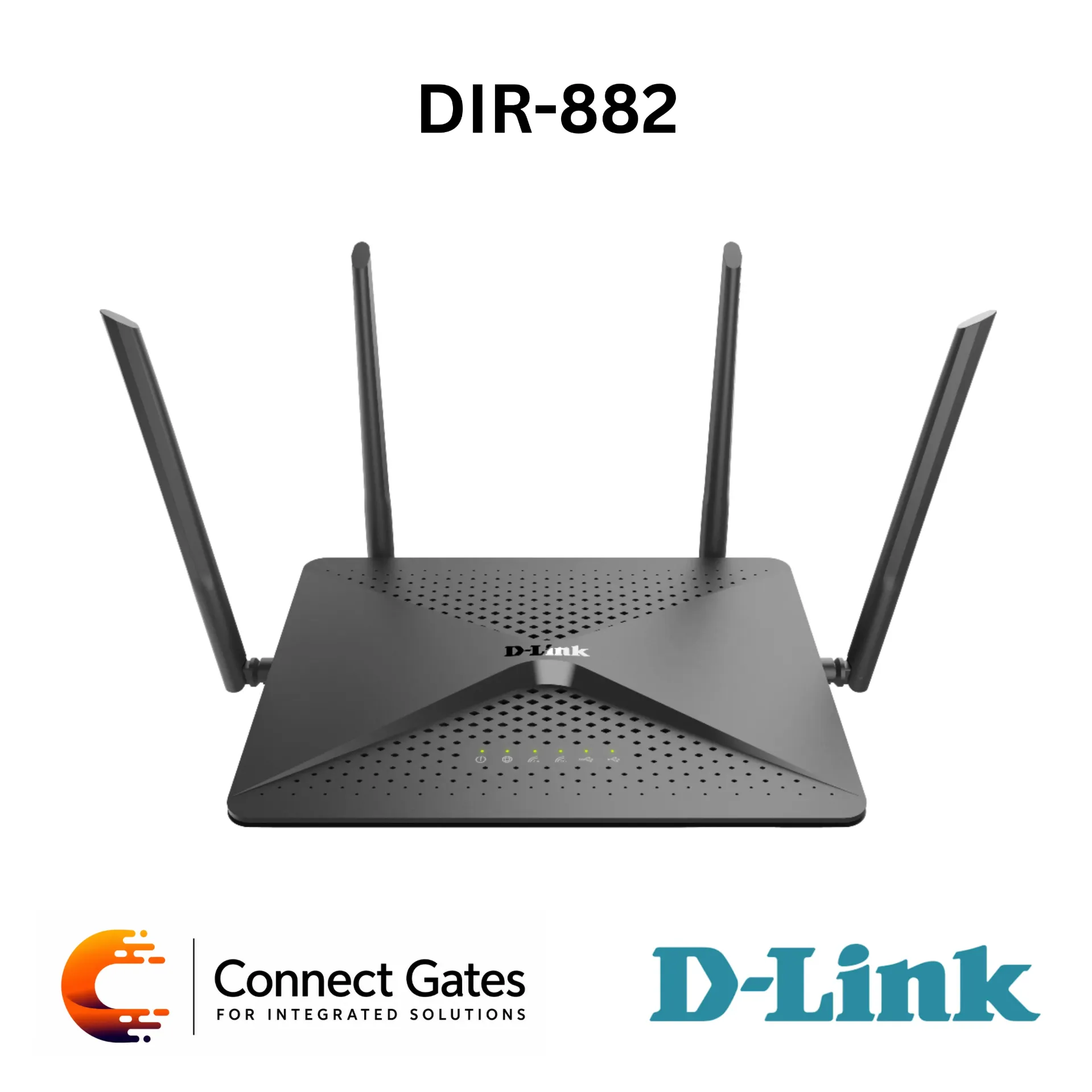 D-Link DIR-882 – AC2600 MU-MIMO Dual Band Wi-Fi Gigabit Router with 4 Gigabit LAN Ports, Gigabit WAN, USB 3.0, USB 2.0, Smart Connect, QoS & IPv6 Ready