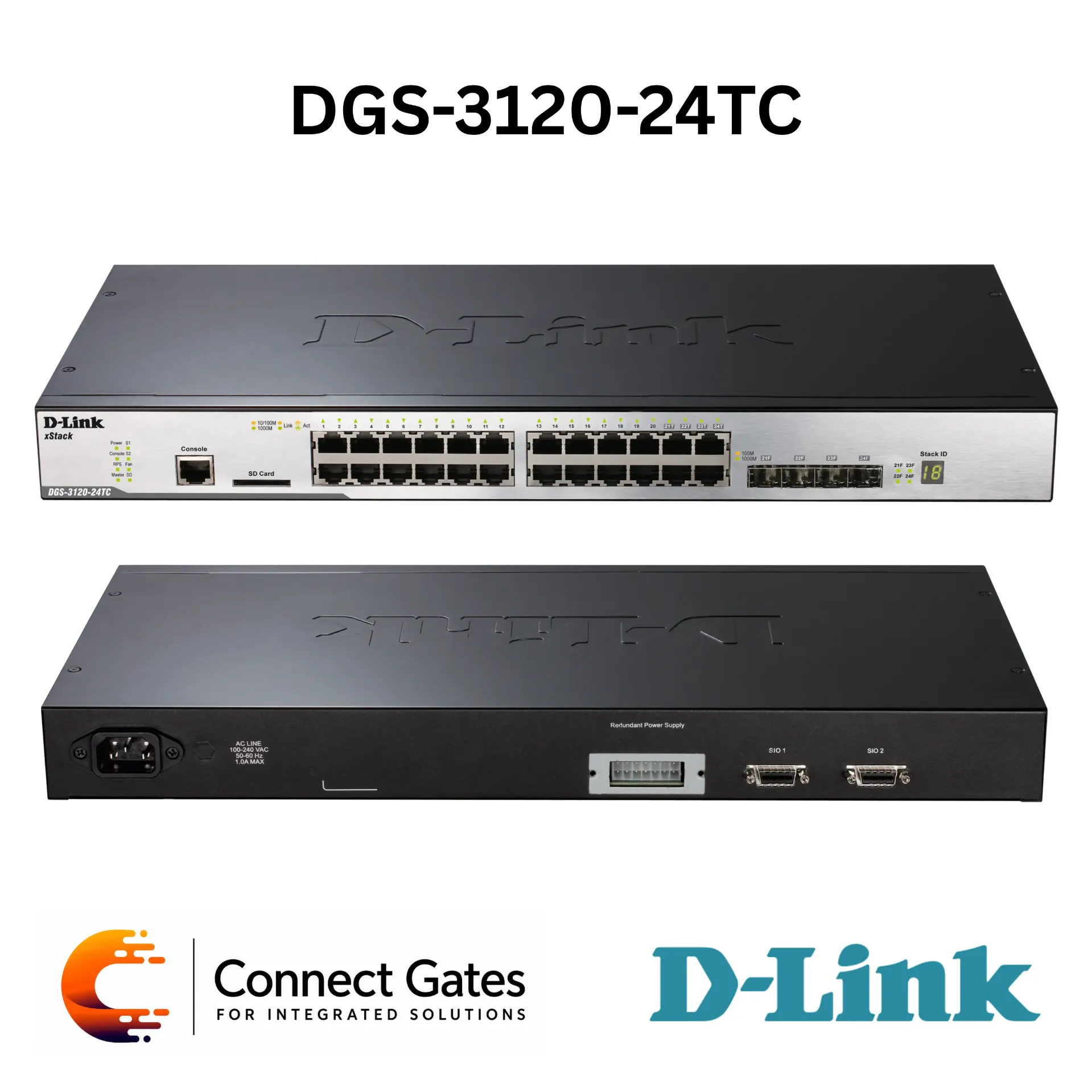 [DGS-3120-24TC] D-Link DGS-3120-24TC – 24-Port Gigabit xStack Layer 2 Managed Stackable Switch with 4 Combo SFP Ports & 40G Stacking