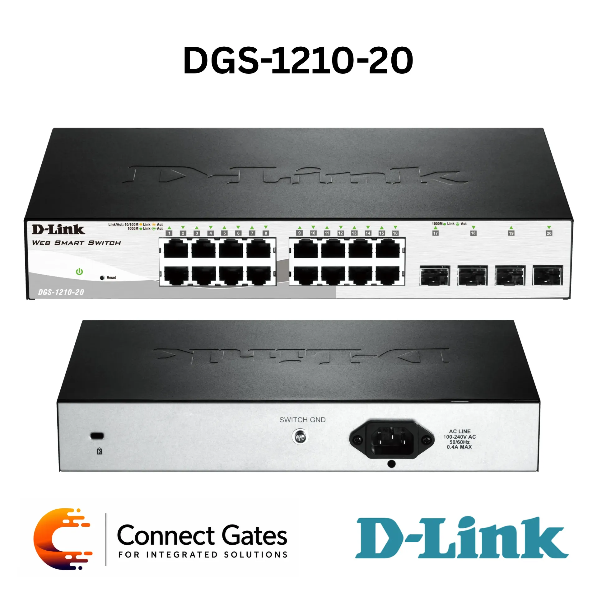 D-Link DGS-1210-20 – 16-Port Gigabit Smart Managed Switch with 4 × Combo SFP Ports