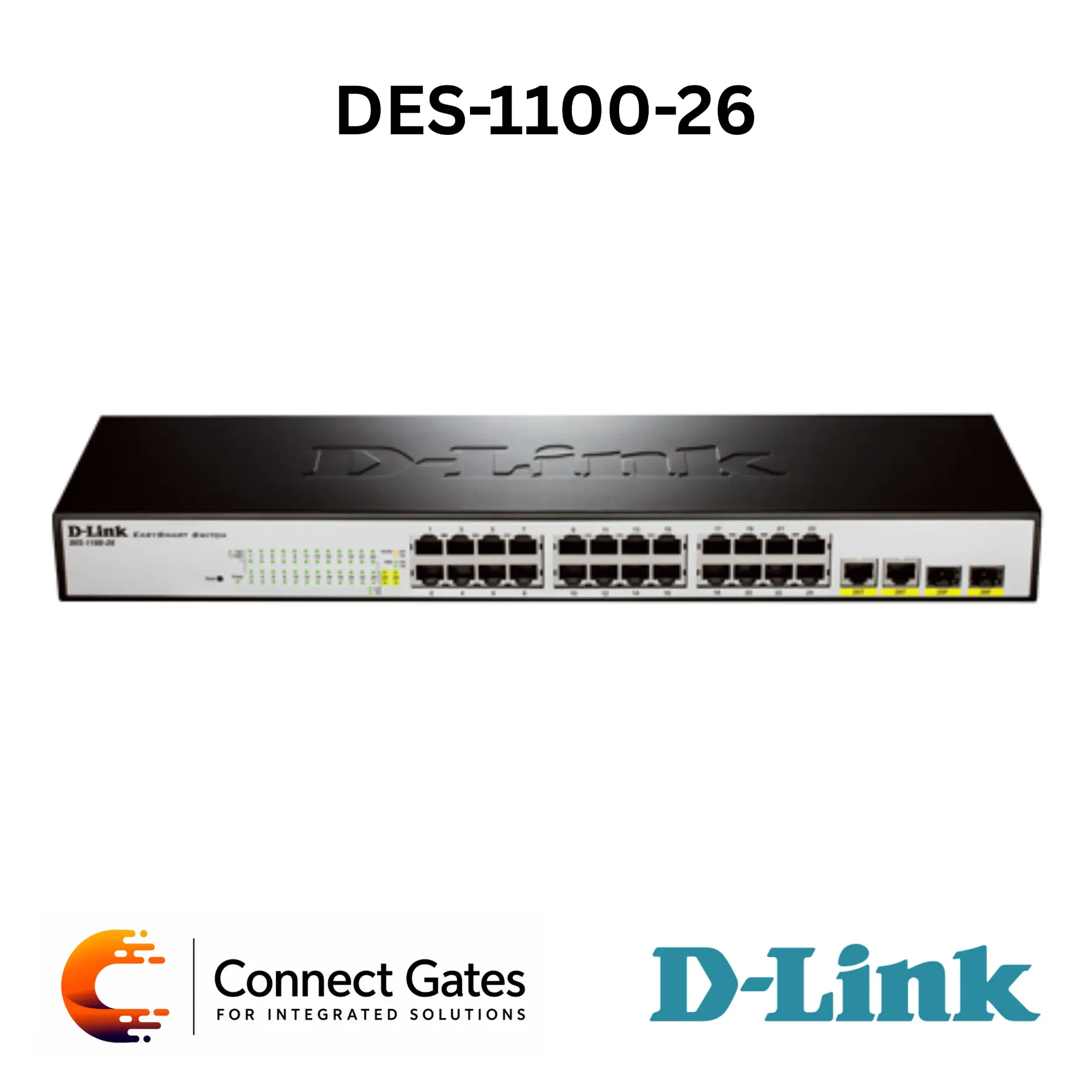 D-Link DES-1100-26 – 24-Port 10/100BASE-T EasySmart Switch with 2 Combo Gigabit RJ45/SFP Ports