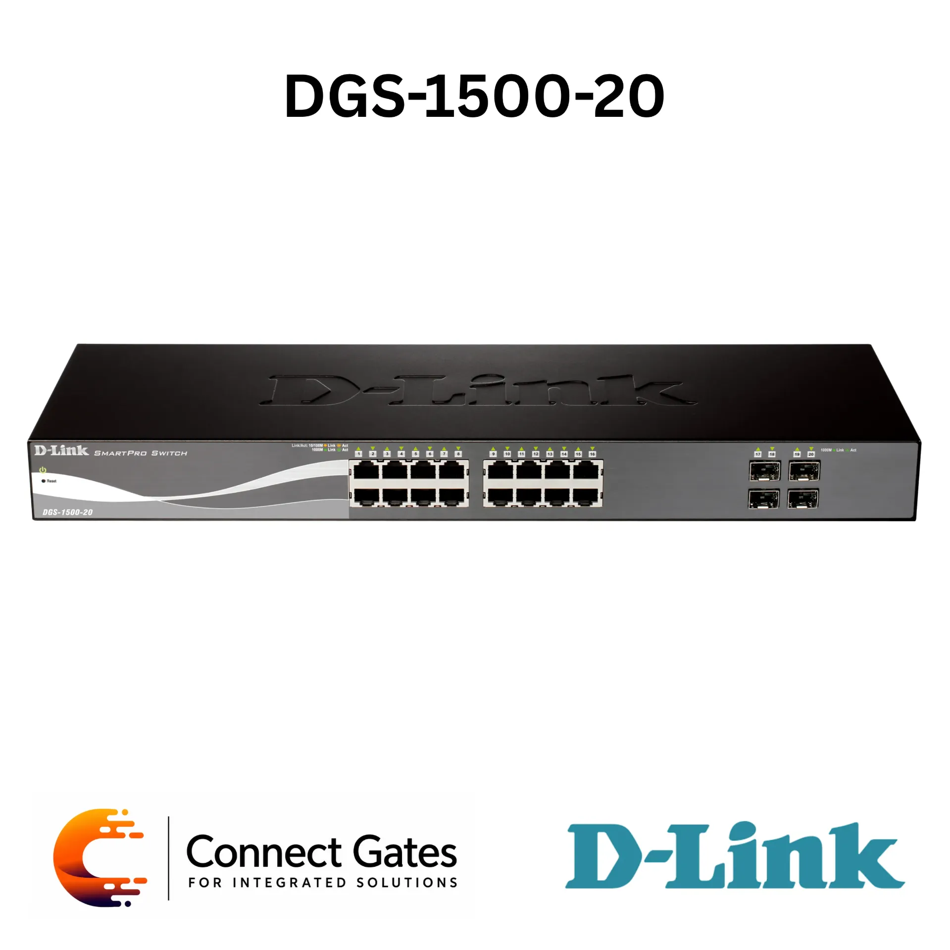 D-Link DGS-1500-20 – 16-Port Gigabit SmartPro Managed Switch with 4 × SFP Ports