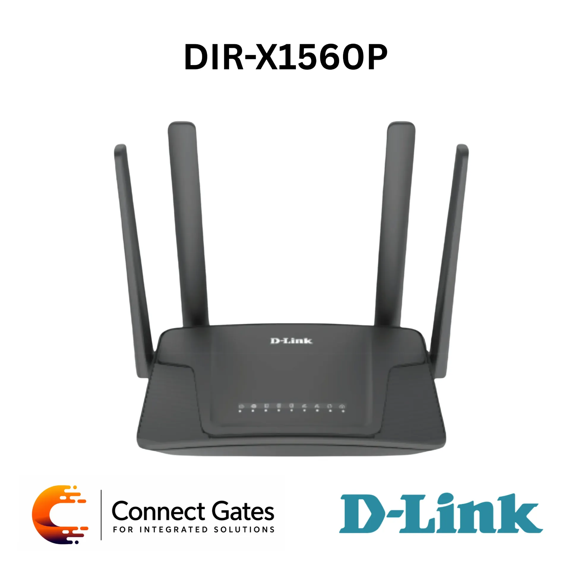 D-Link DIR-X1560P – Wi-Fi 6 Gigabit Router with Gigabit WAN, 3 Gigabit LAN Ports, 5 External Antennas, MU-MIMO, Easy Mesh, Repeater Mode, WPA3 & Guest Wi-Fi