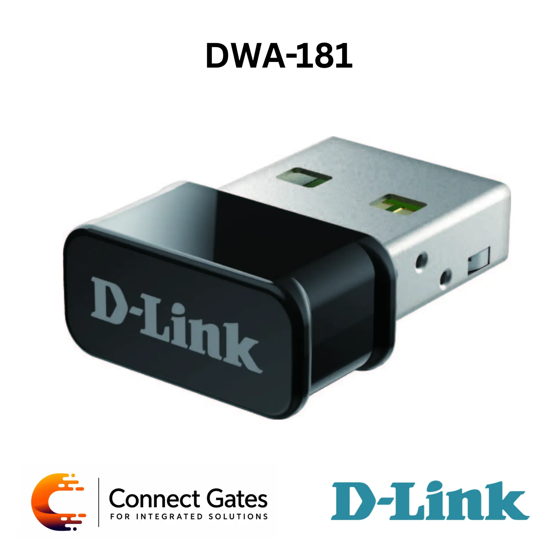 D-Link DWA-181 – AC1300 MU-MIMO Wi-Fi Nano USB Adapter with Dual-Band Wireless AC, USB 2.0, Integrated Antenna, WPA/WPA2 & Windows Support