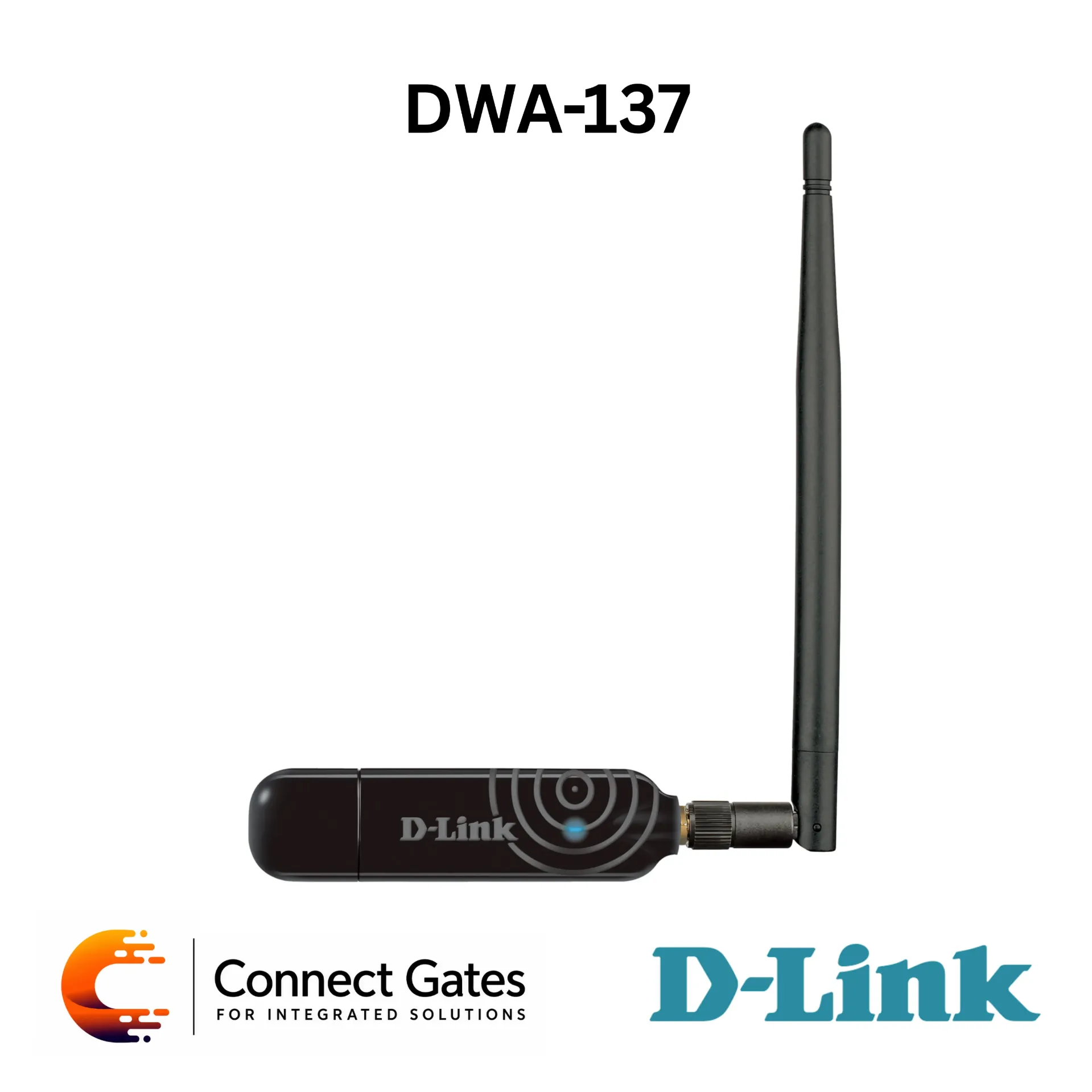 D-Link DWA-137 – Wireless N High-Gain USB Adapter with Rotatable Antenna, USB 2.0, WPA/WPA2, WEP, WPS & Windows Support