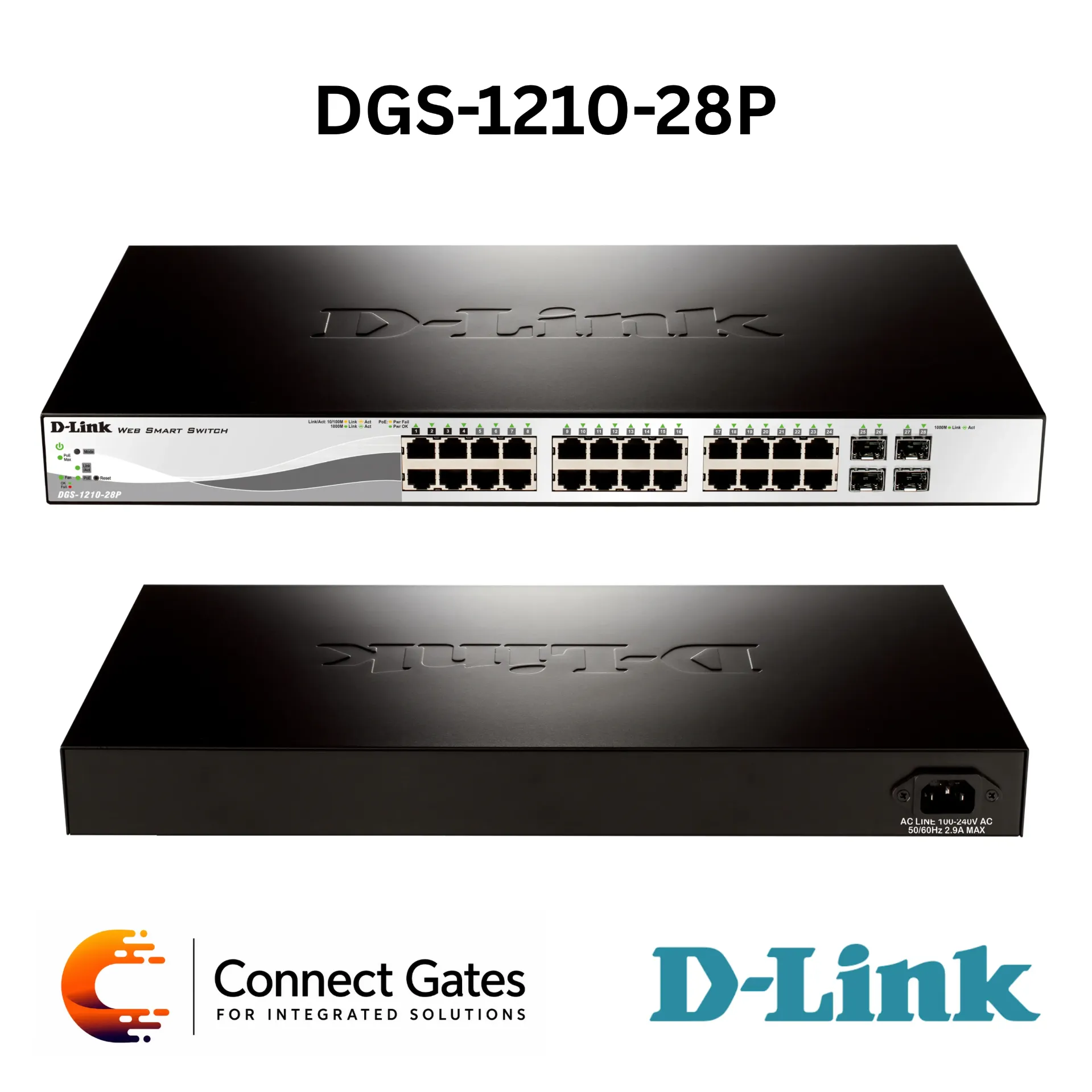 D-Link DGS-1210-28P – 24-Port Gigabit Smart Managed PoE Switch with 4 × Gigabit SFP Ports