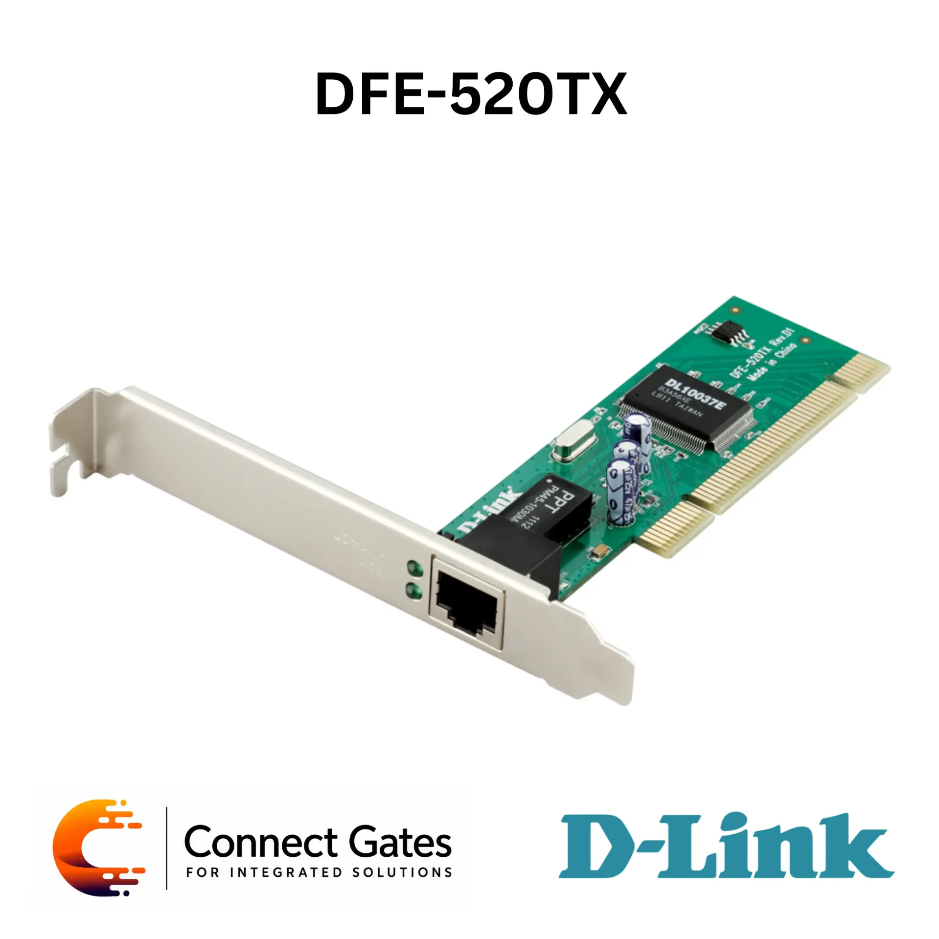 D-Link DFE-520TX – 10/100Mbps Ethernet PCI Card with 32-bit PCI Bus Master, Auto-Negotiation, Full-Duplex Support & 802.3x Flow Control