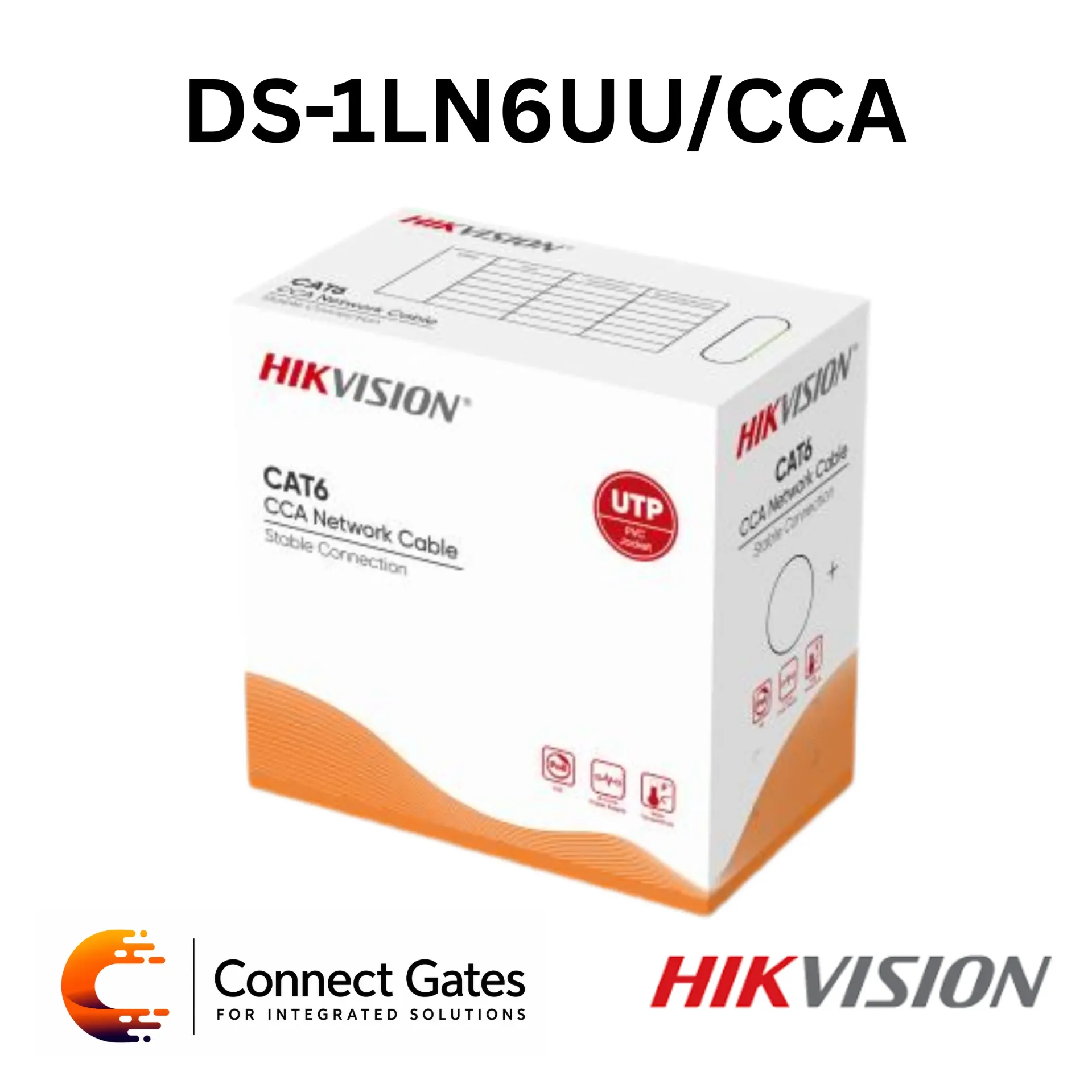 [DS-1LN6UU/CCA] Hikvision DS-1LN6UU/CCA – U/UTP Cat6 PVC 23AWG CCA Cable 305m Grey