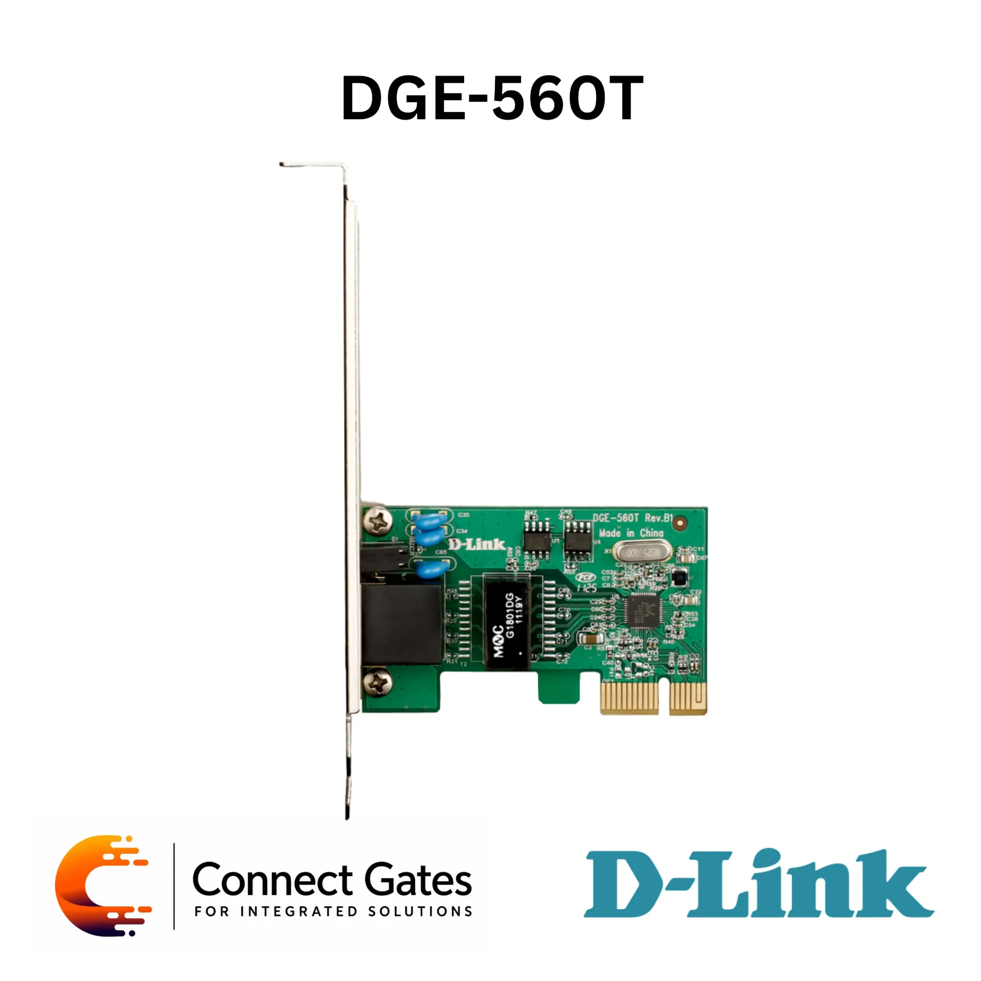 D-Link DGE-560T – PCI Express Gigabit Ethernet Adapter with PCIe x1, 2Gbps Full-Duplex, Jumbo Frame, VLAN, Wake-on-LAN & Energy Efficient Ethernet