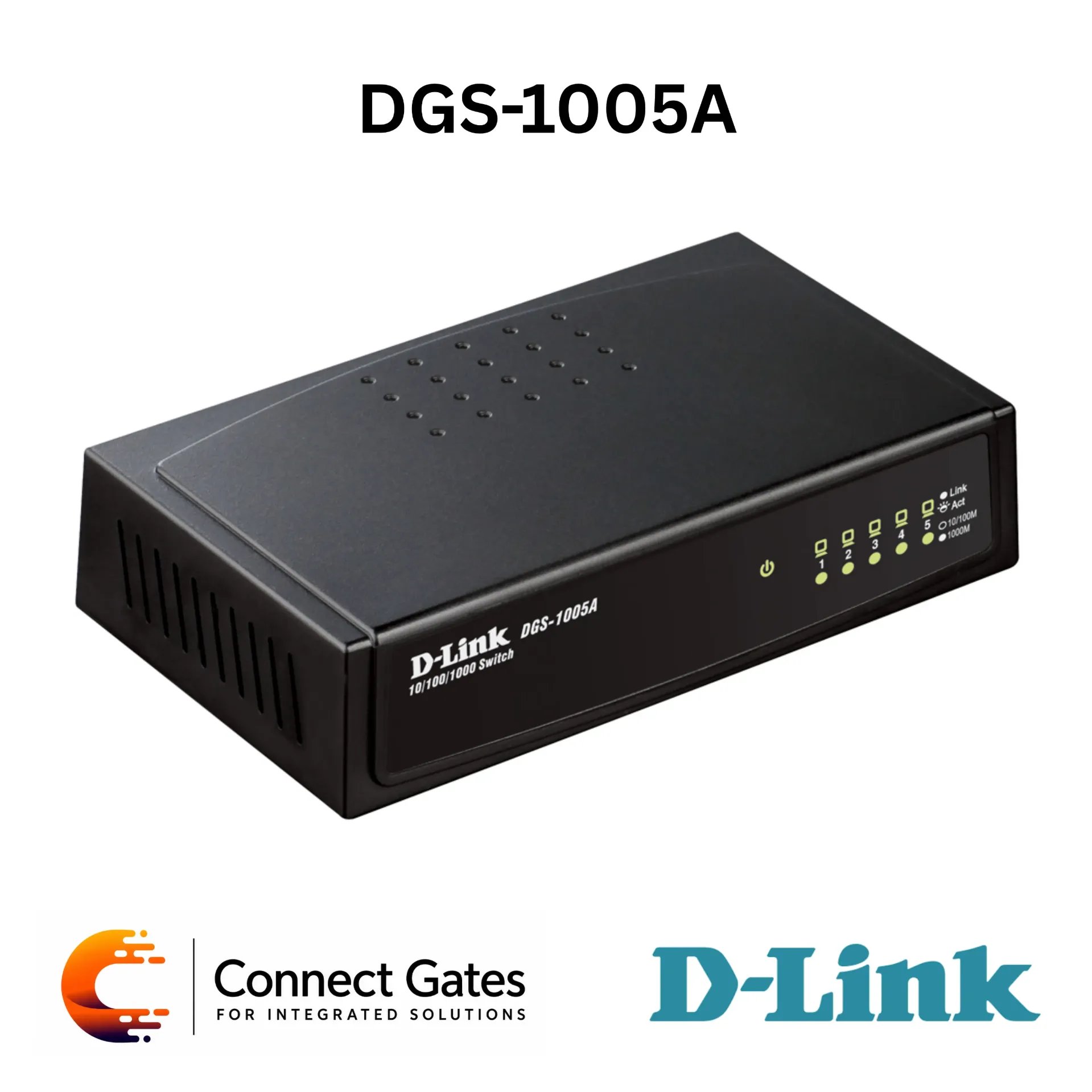 D-Link DGS-1005A – 5-Port Gigabit Switch with 10/100/1000Mbps Ports, Green Technology, Jumbo Frames, Flow Control & Plug-and-Play Design
