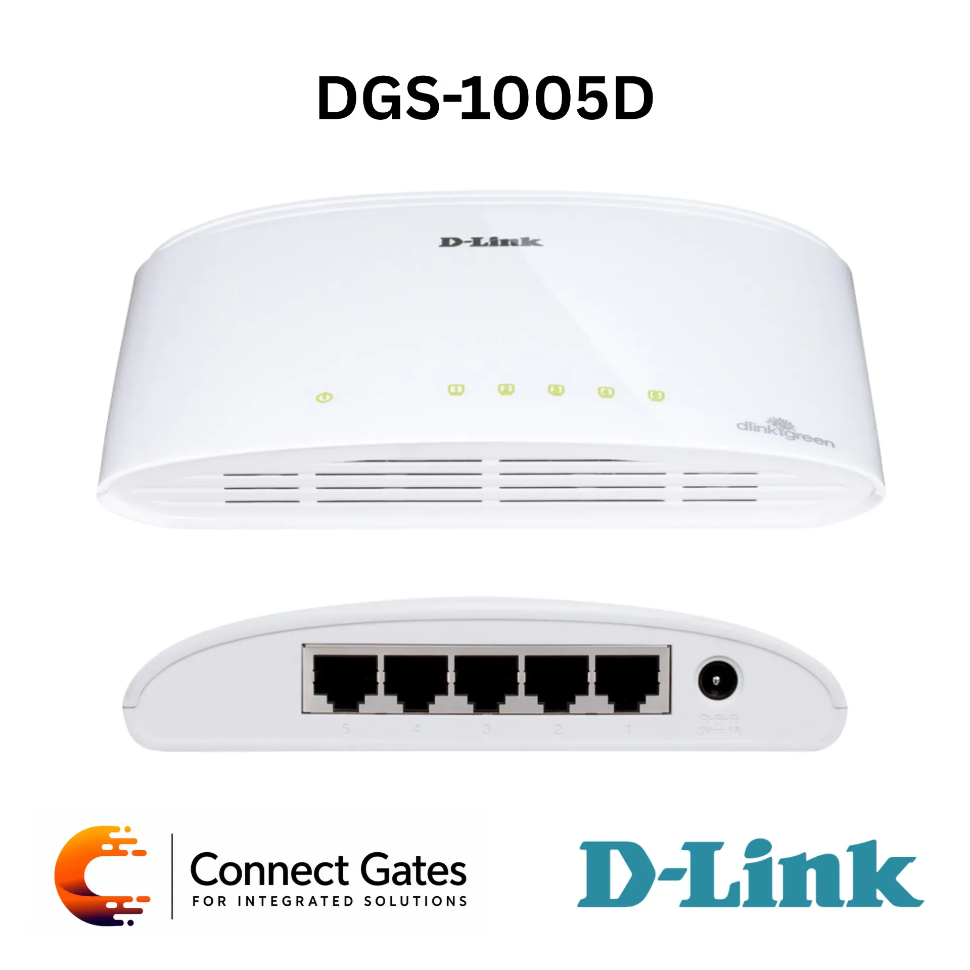 [DGS-1005D] D-Link DGS-1005D – 5-Port Gigabit Switch with 10/100/1000Mbps Ports, Green Technology, QoS, Jumbo Frames, Cable Diagnostics & Plug-and-Play Design