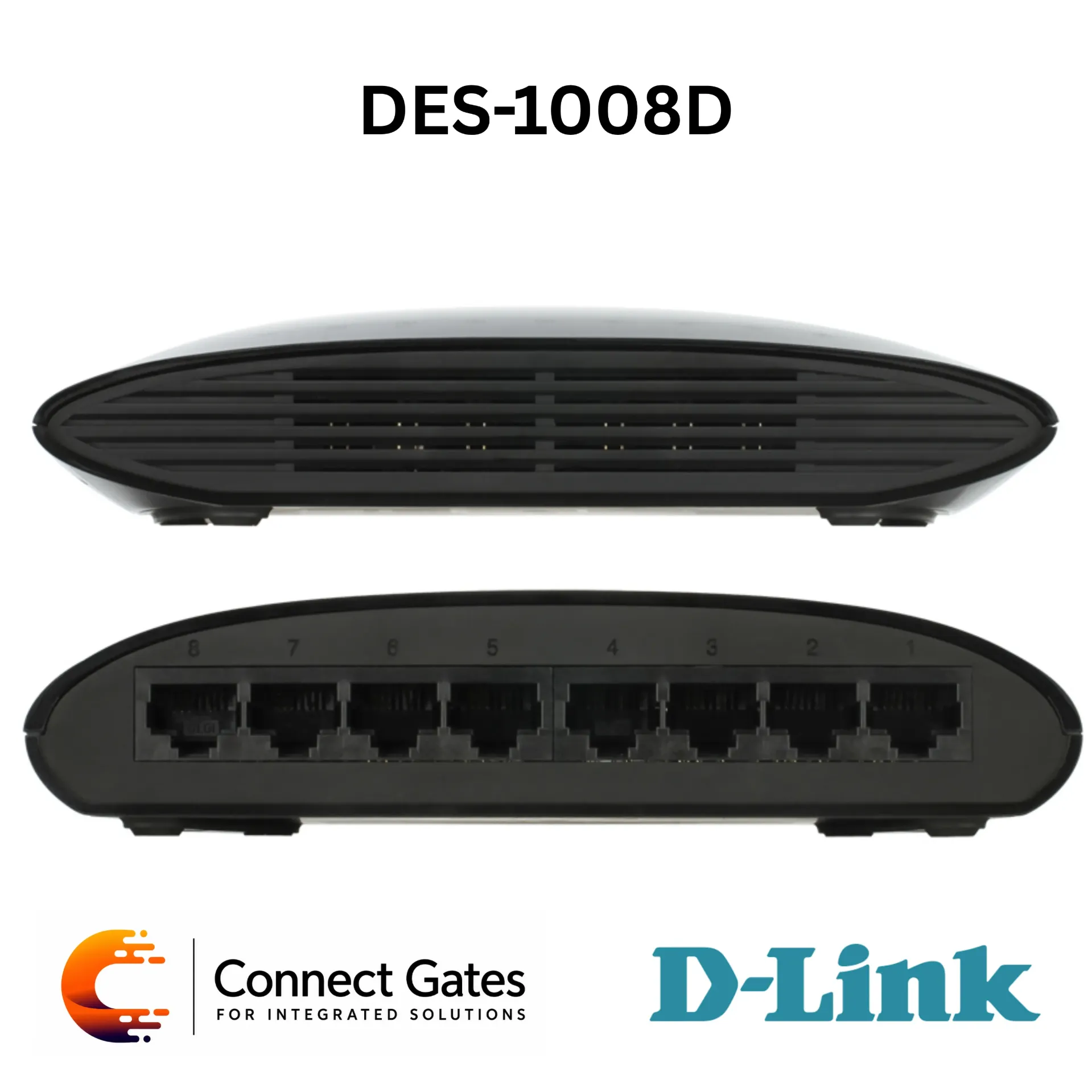 D-Link DES-1008D – 8-Port 10/100 Fast Ethernet Switch with Auto-Sensing Ports, Auto MDI/MDIX, Flow Control, Plug-and-Play & Fanless Compact Design