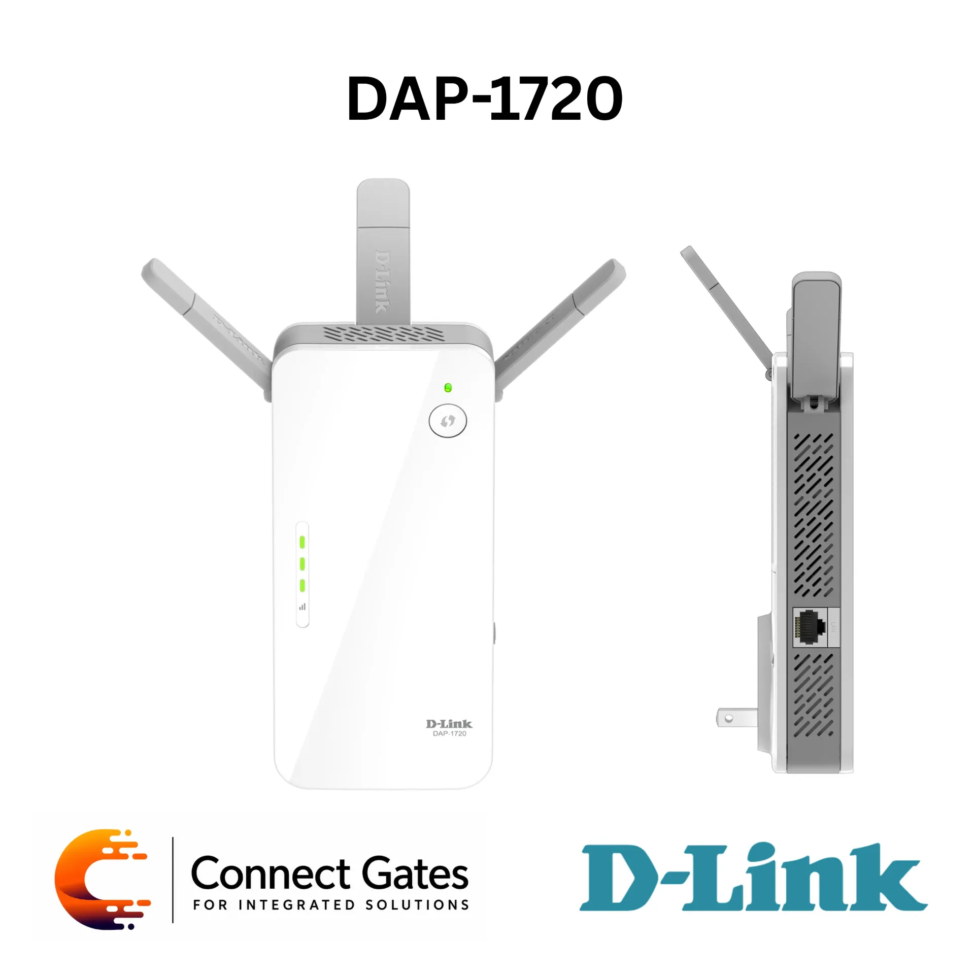 [DAP-1720] D-Link DAP-1720 – AC1750 Wi-Fi Range Extender with Dual-Band Wireless AC, 3×3 MIMO, Gigabit Ethernet Port, QRS Mobile App, WPS & Smart Signal LEDs