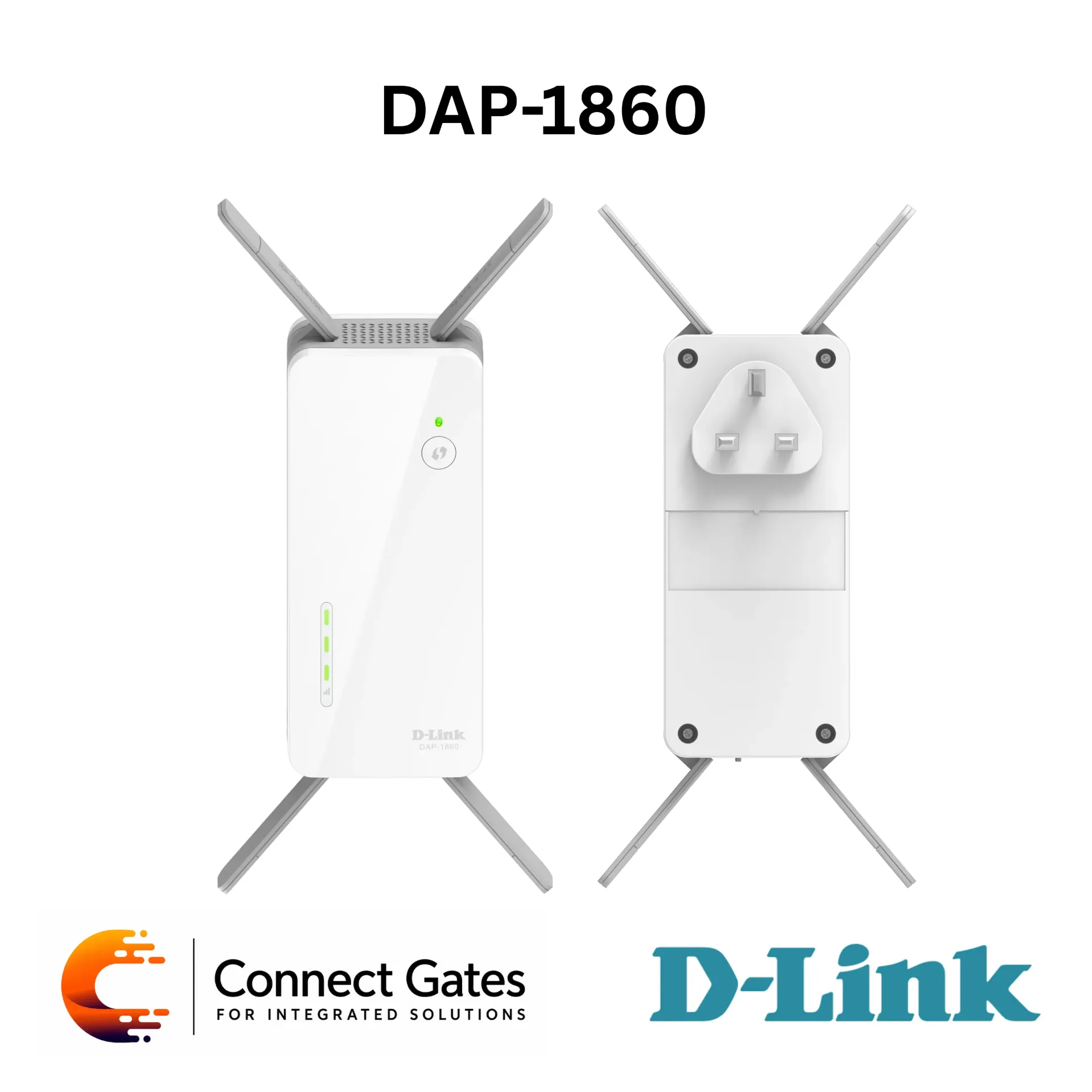 [DAP-1860] D-Link DAP-1860 – AC2600 Wi-Fi Range Extender with Dual-Band Wireless AC Wave II, 4×4 MIMO, Gigabit Ethernet Port, Smart Connect, QRS Mobile App, WPS & Smart Signal Indicator