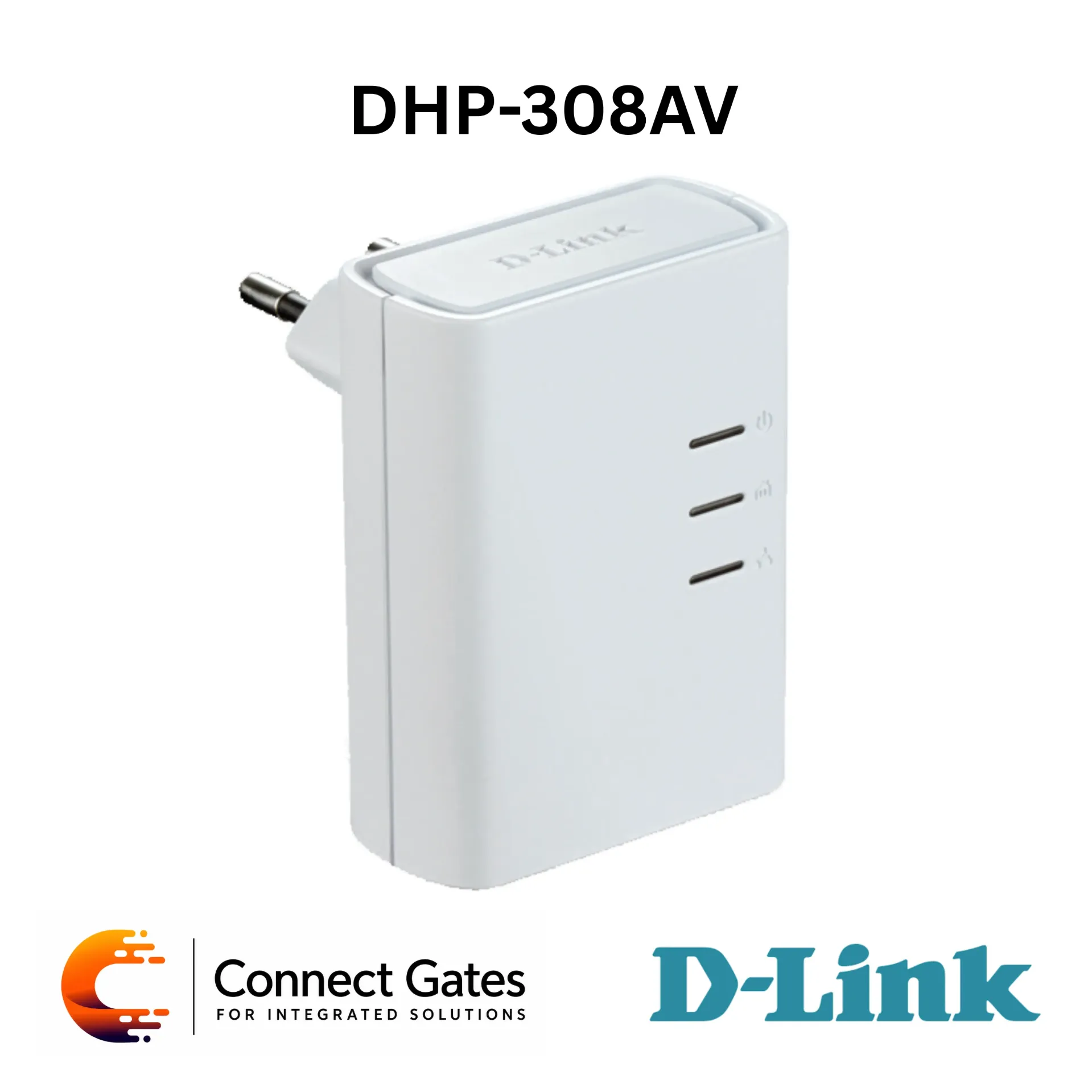 [DHP-308AV] D-Link DHP-308AV – PowerLine AV 500 Mini Adapter with 10/100 Fast Ethernet Port, HomePlug AV, IEEE 1901, 128-bit AES Encryption, QoS & Plug-in Design