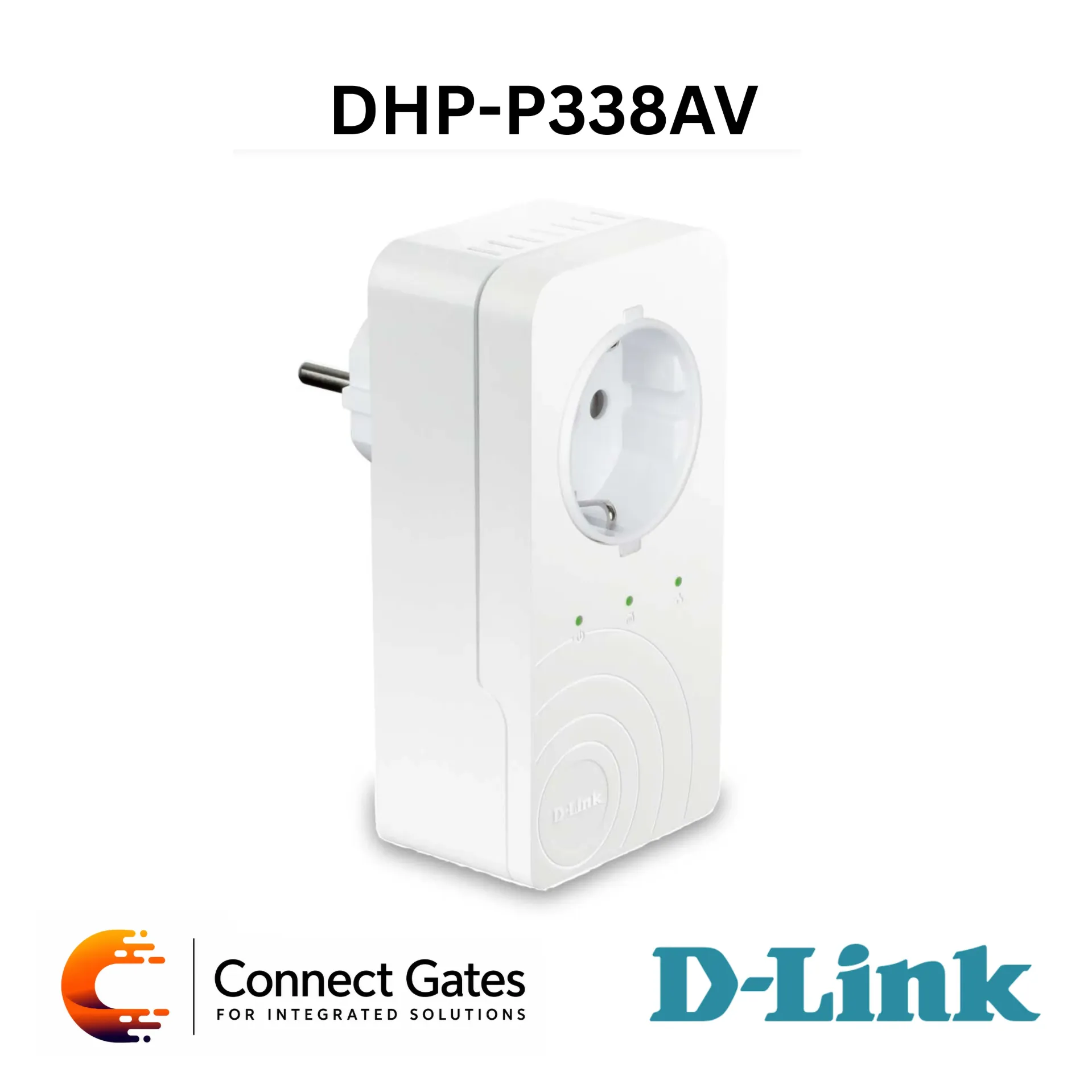 [DHP-P338AV] D-Link DHP-P338AV – Powerline AV+ 3-Port Passthrough Adapter with 500Mbps Powerline, 3×10/100 Ethernet Ports, HomePlug AV, IEEE 1901, 128-bit AES Encryption, QoS & Power Socket