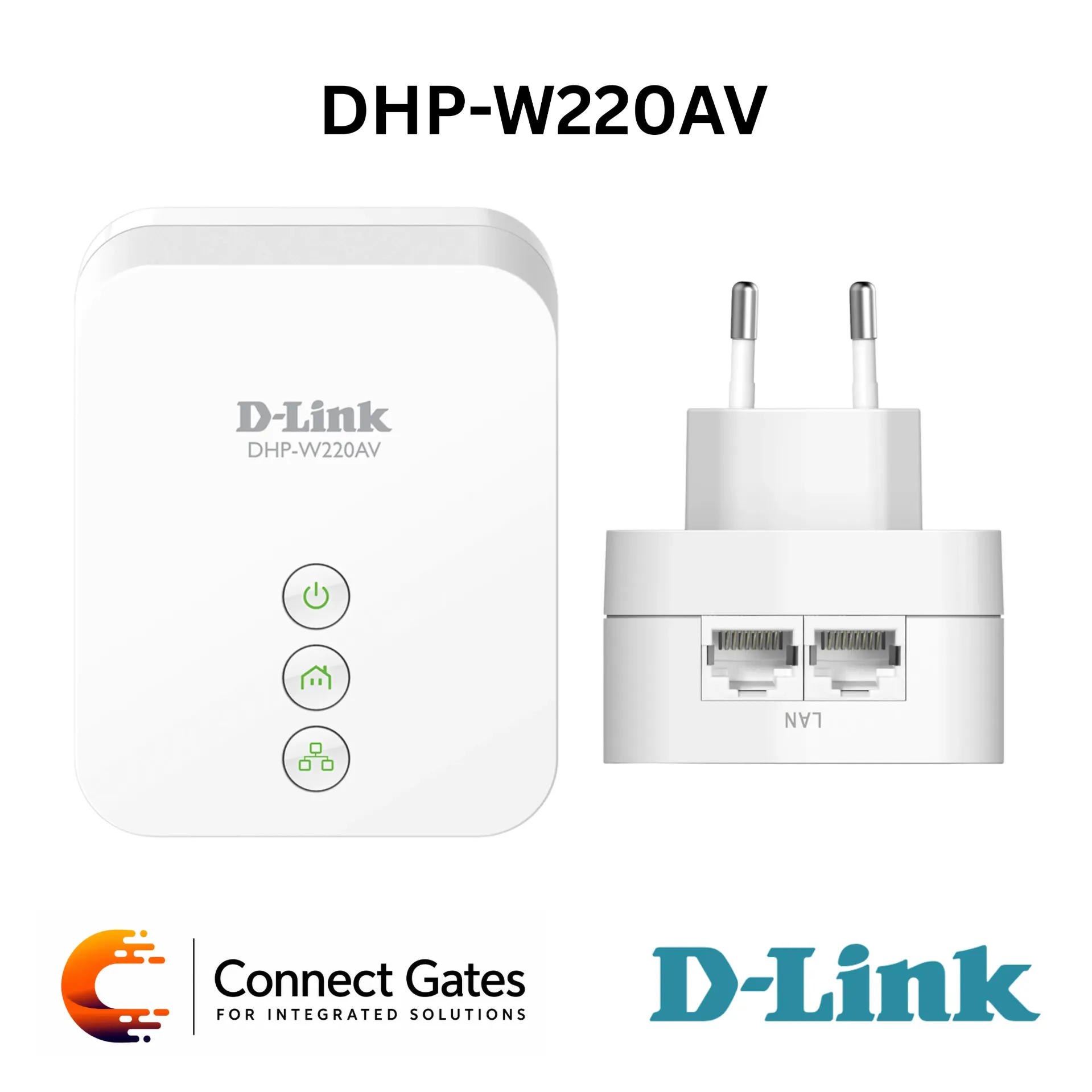[DHP-W220AV] D-Link DHP-W220AV – PowerLine AV Wireless N150 Mini Extender with 200Mbps Powerline, Wireless N150, 2×10/100 LAN Ports, HomePlug AV, WPS, 128-bit AES Encryption & Plug-in Design