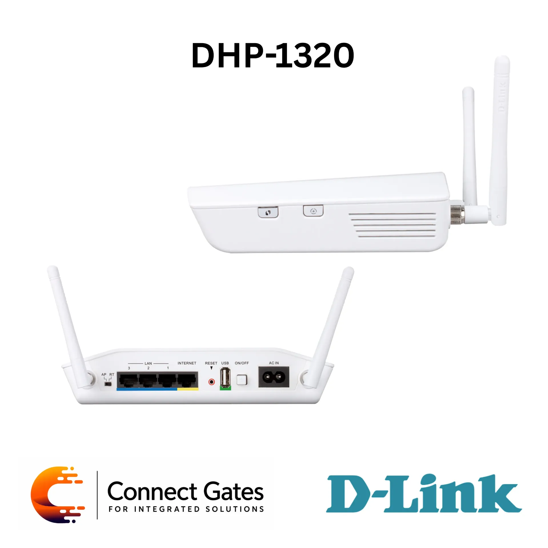 D-Link DHP-1320 – Wireless N PowerLine Router with 300Mbps Wi-Fi, 200Mbps PowerLine AV, 3-Port Fast Ethernet Switch, QoS, WPA/WPA2, 128-bit AES Encryption & D-Link Green Technology