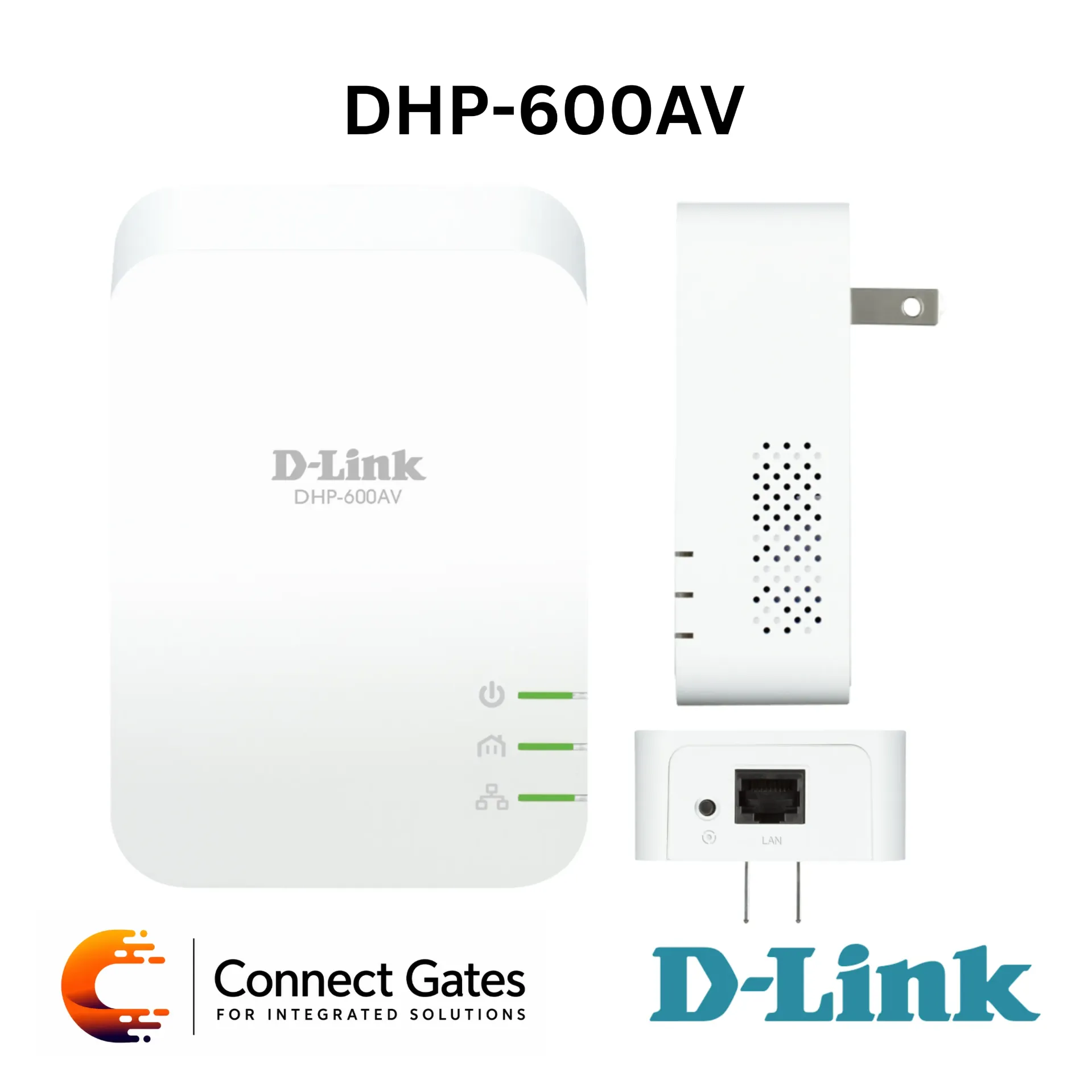 [DHP-600AV] D-Link DHP-600AV – PowerLine AV2 600 Gigabit Adapter with 600Mbps Powerline Speed, Gigabit Ethernet Port, HomePlug AV2, IEEE 1901, 128-bit AES Encryption, Simple Connect & Plug-and-Play Design