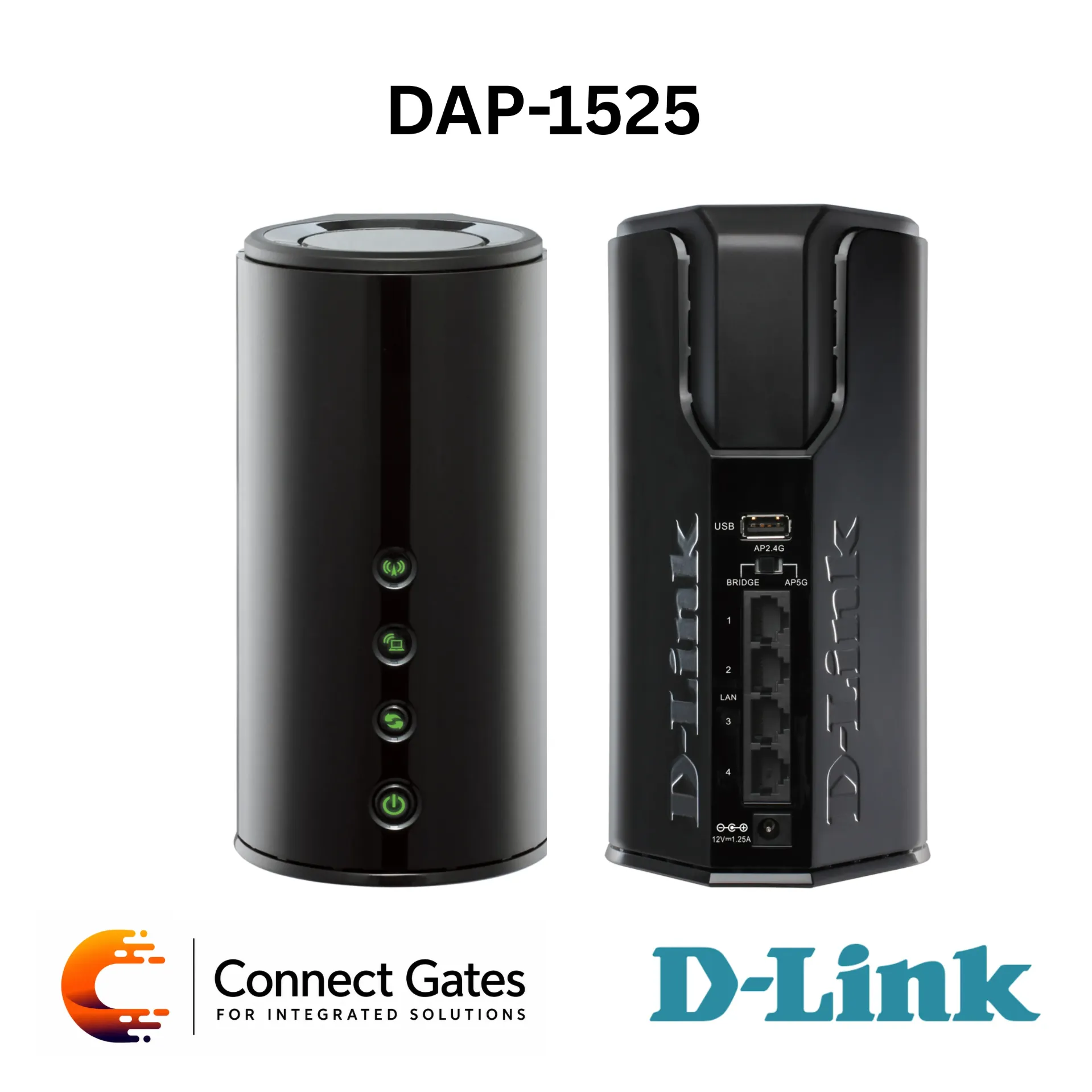 [DAP-1525] D-Link DAP-1525 – Wi-Fi Booster with Dual-Band Wireless N, Smart Beam Technology, AP / Bridge Modes, 4× Gigabit LAN Ports, USB SharePort, Port-Based QoS, WPA/WPA2 Security & WPS