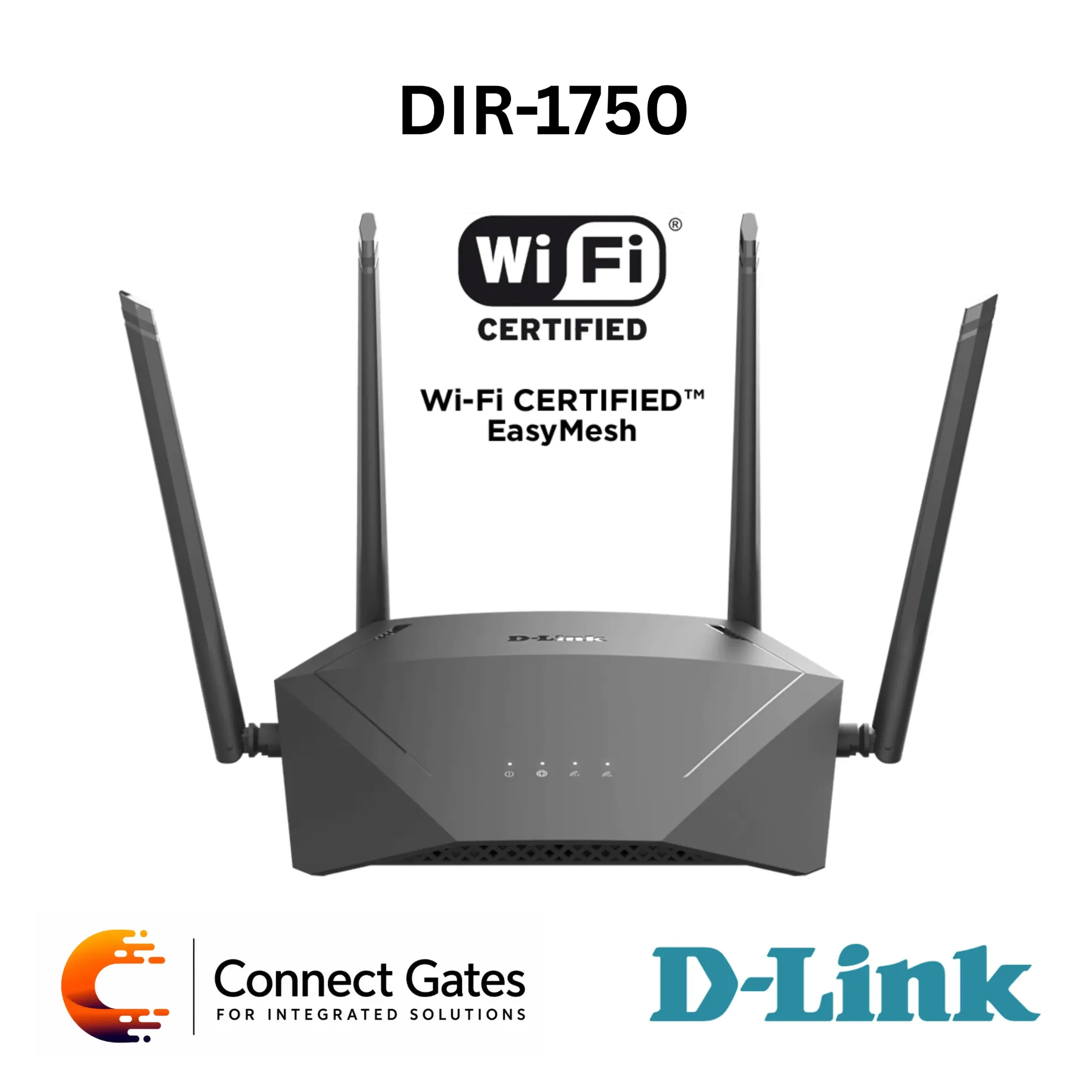 [DIR-1750] D-Link DIR-1750 – AC1750 MU-MIMO Wi-Fi Gigabit Router with Dual-Band Wireless AC, EasyMesh, WPA3 Security, 1× Gigabit WAN, 4× Gigabit LAN, Parental Controls, IPv6 & Voice Assistant Support