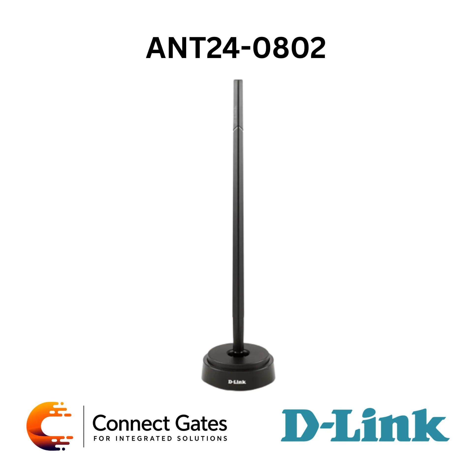 [ANT24-0802] D-Link ANT24-0802 – Indoor 8dBi High Gain Omni-Directional Antenna for 2.4GHz Wireless LAN with RP-SMA Connector, 360° Coverage, 1.5m Extension Cable, Desktop / Wall / Magnetic Mounting