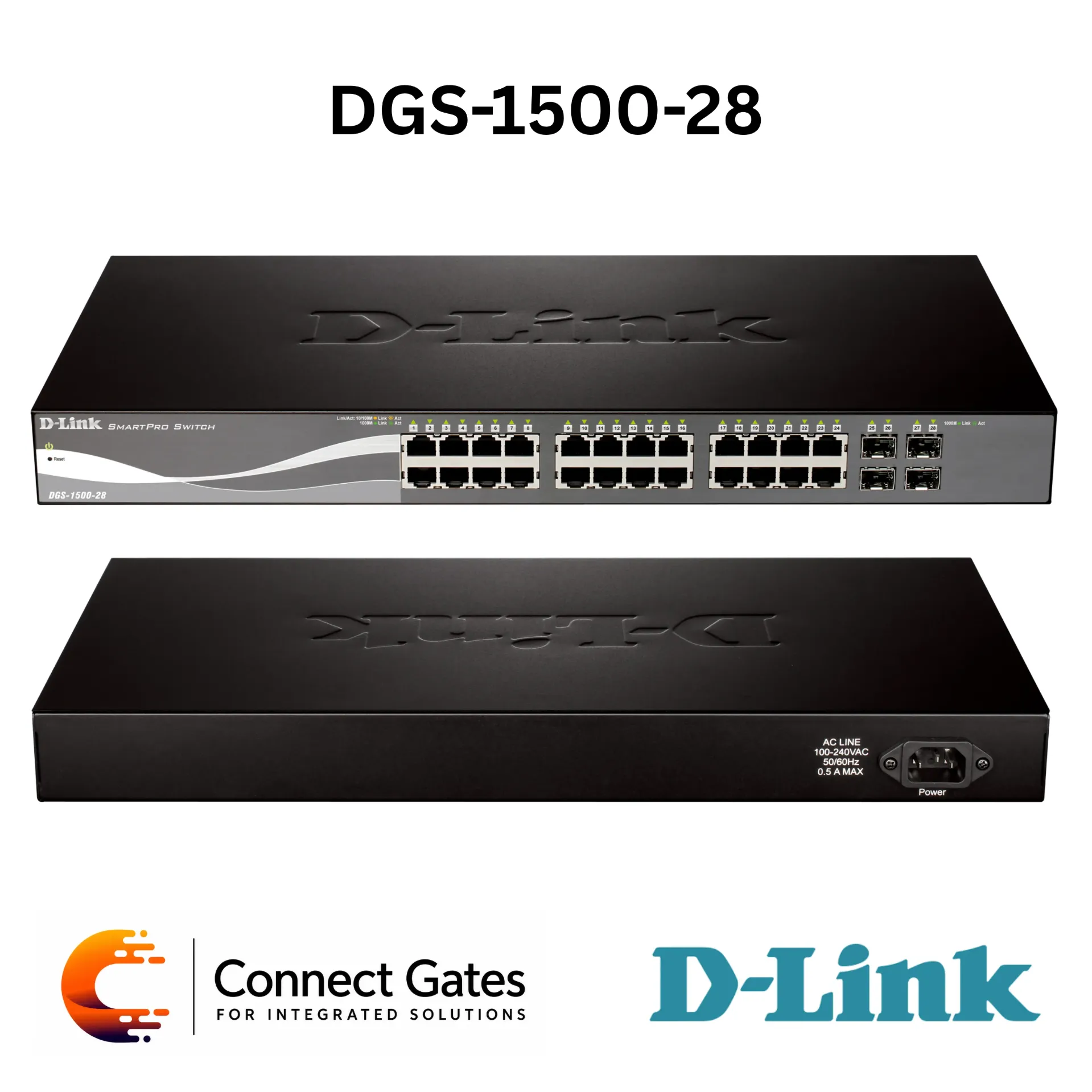 D-Link DGS-1500-28 – 24-Port Gigabit SmartPro Switch with 4 × SFP Uplink Ports
