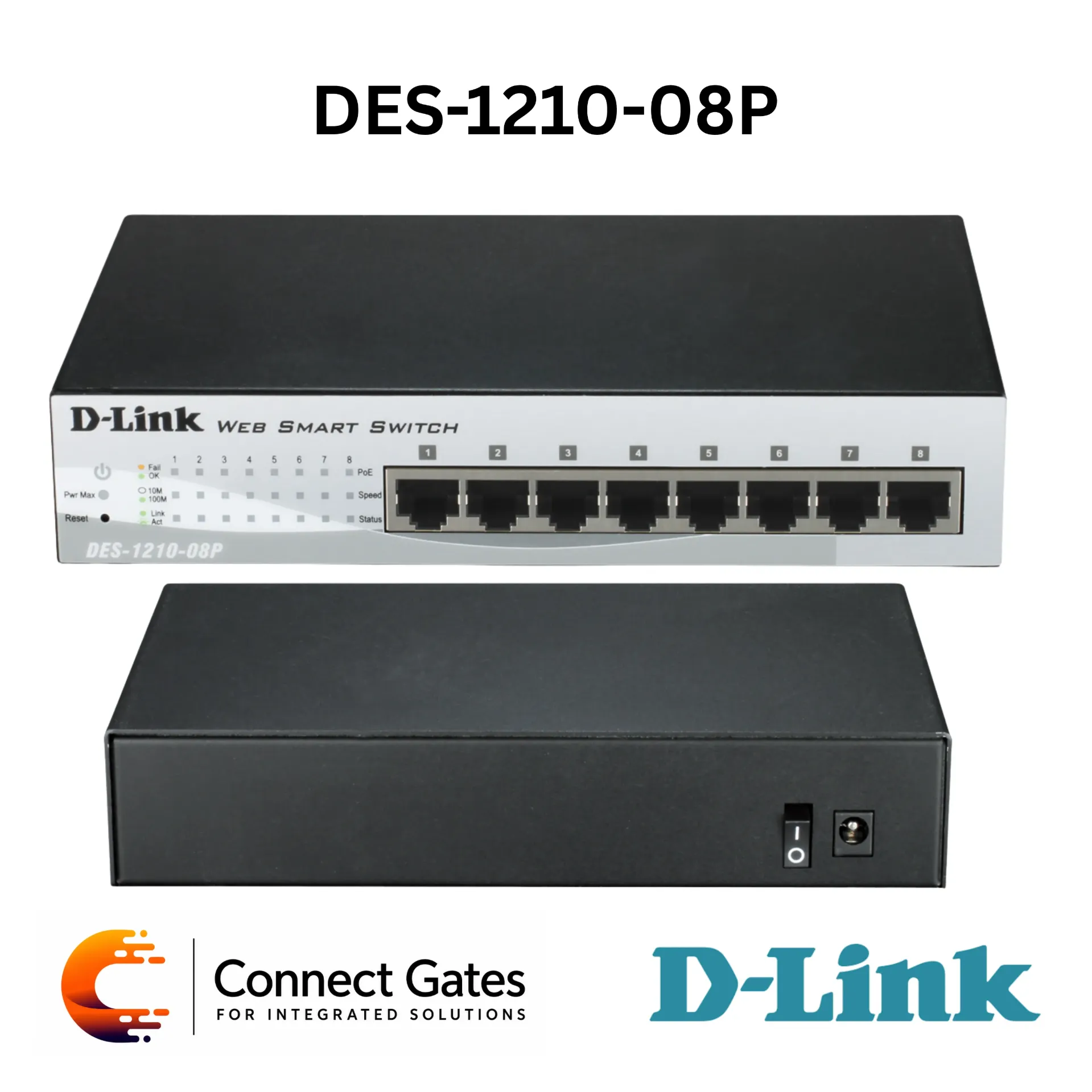 [DES-1210-08P] D-Link DES-1210-08P – 8-Port Fast Ethernet PoE Smart Switch with 72W PoE Budget