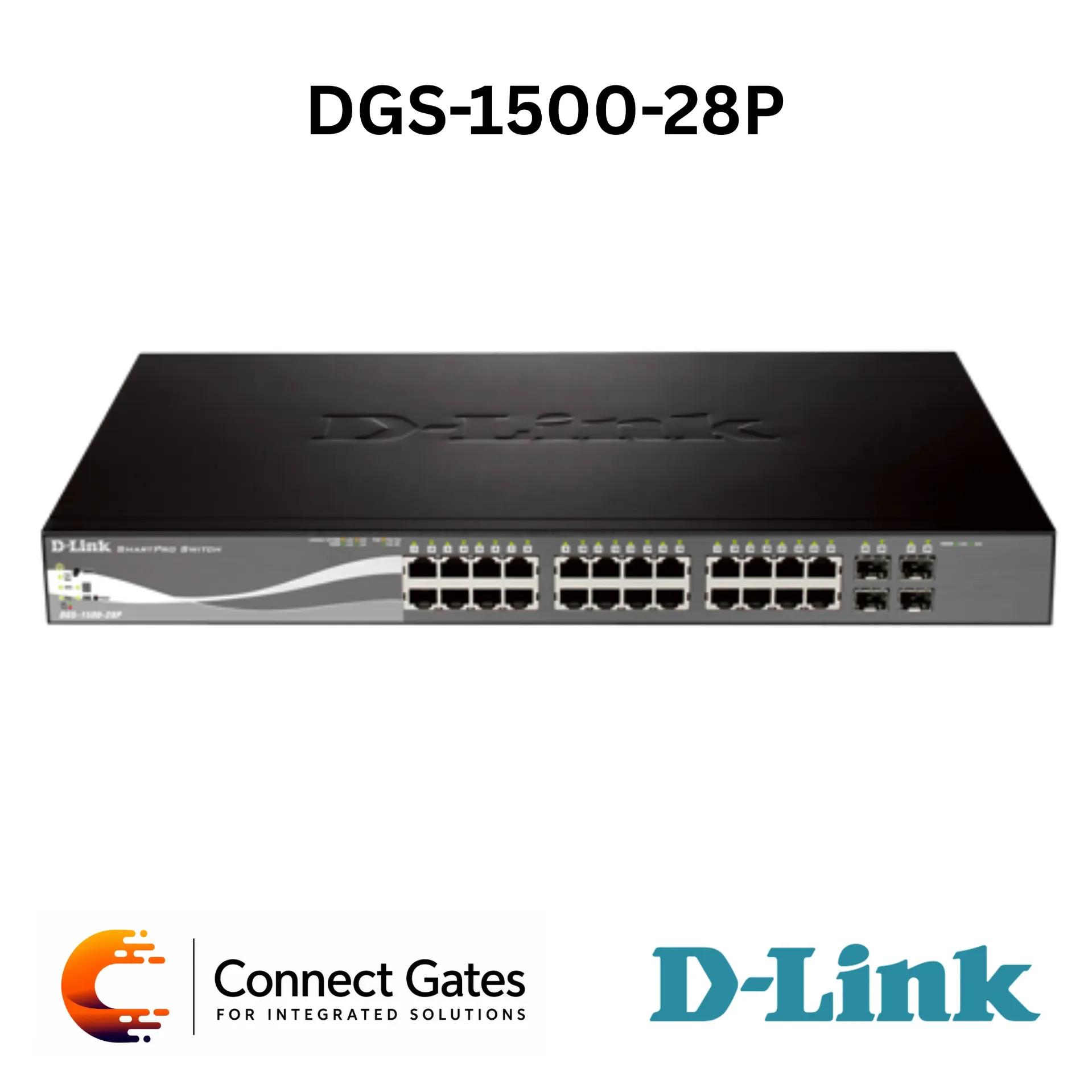 D-Link DGS-1500-28P – 24-Port Gigabit PoE SmartPro Switch with 4 × SFP Uplink Ports