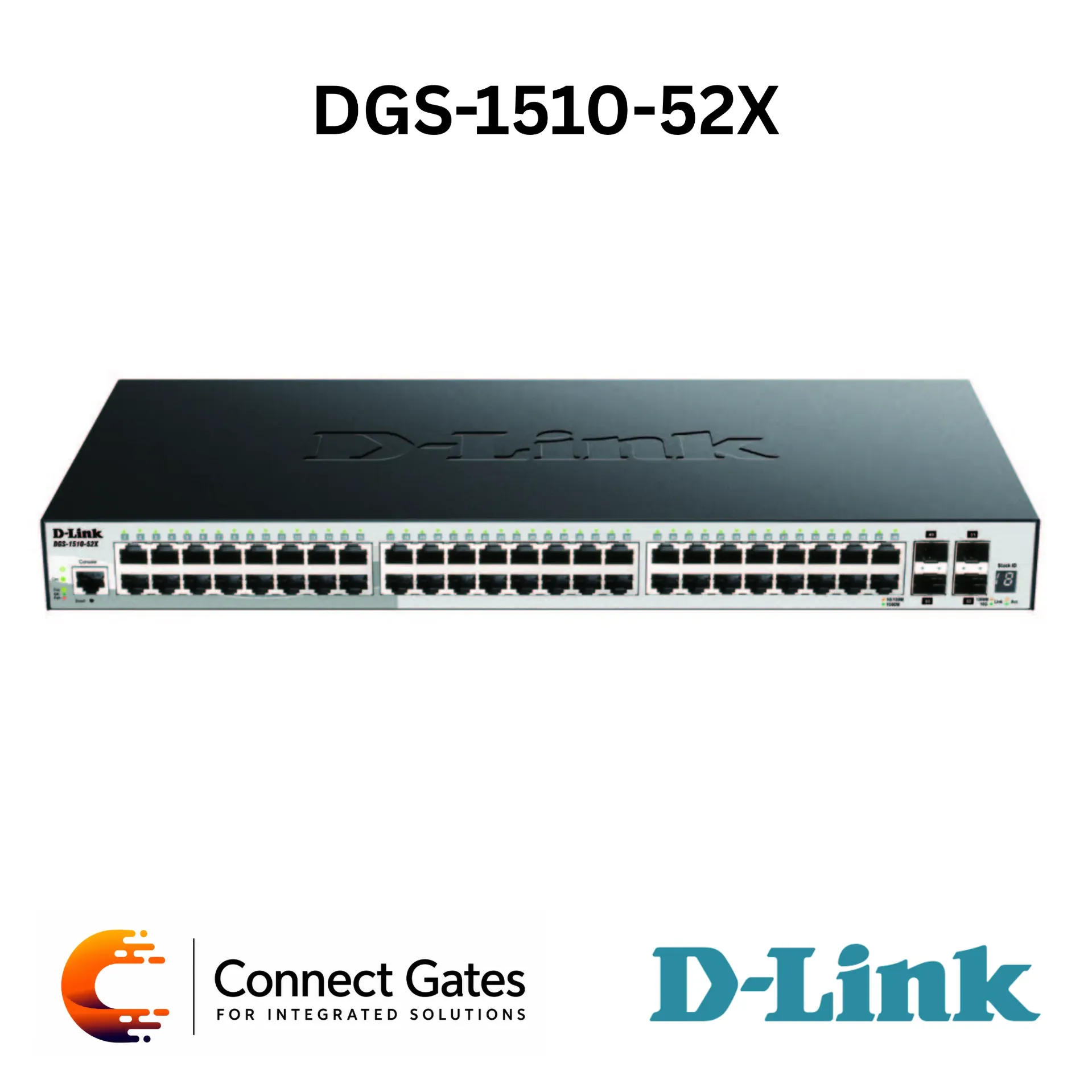 [DGS-1510-52X] D-Link DGS-1510-52X – 48-Port Gigabit Stackable Smart Managed Switch with 4 × 10G SFP+ Uplink Ports
