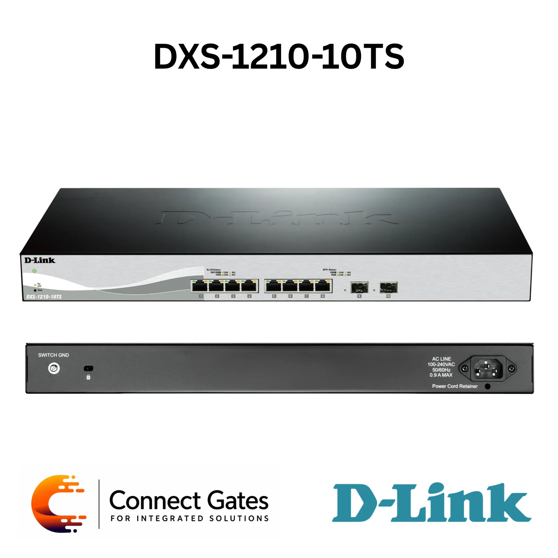 D-Link DXS-1210-10TS – 8-Port 10GBASE-T Smart Managed Switch with 2 × SFP+ Uplink Ports