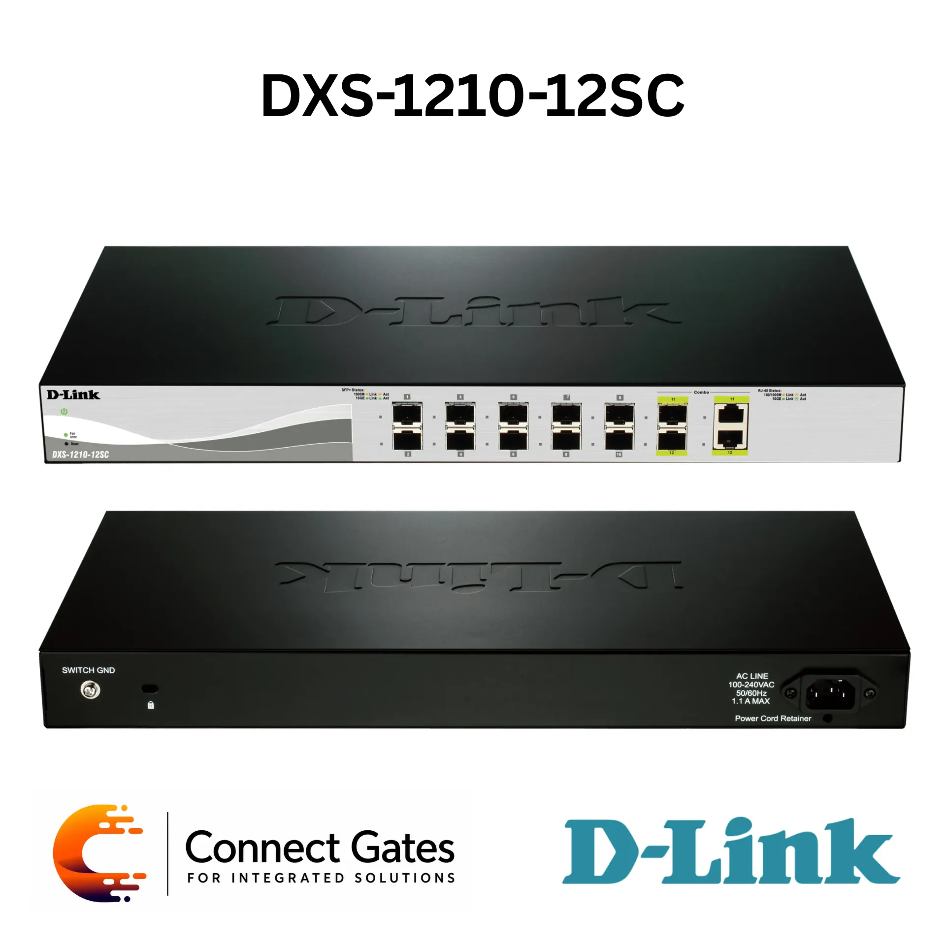 D-Link DXS-1210-12SC – 10-Port 10G SFP+ Smart Managed Switch with 2 × 10G Combo Uplink Ports