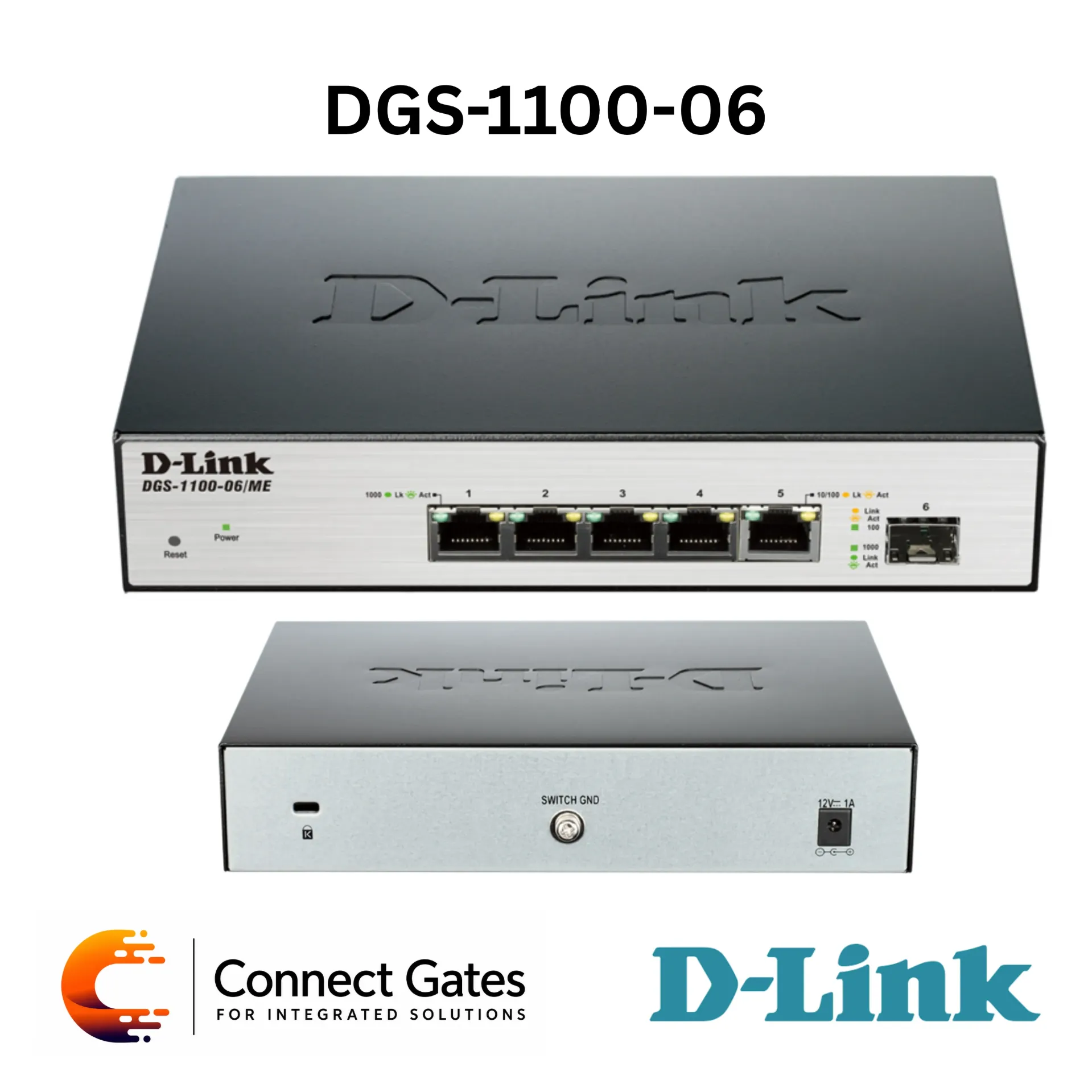 D-Link DGS-1100-06/ME – 5-Port Gigabit Managed L2 Metro Ethernet Switch with 1 × SFP Uplink Port