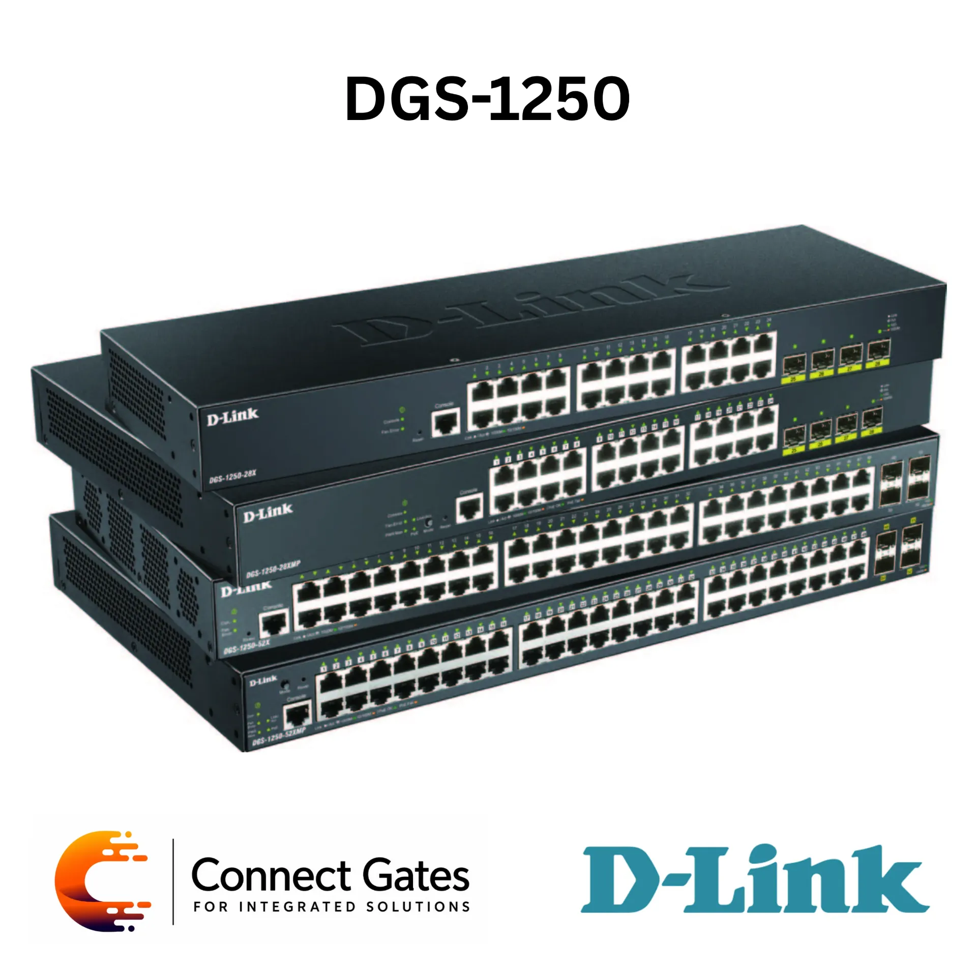 D-Link DGS-1250 Series – Smart Managed Gigabit Switches with 4 × 10G SFP+ Uplink Ports, Layer 2 Features, Static Routing, Surveillance Mode & PoE Options