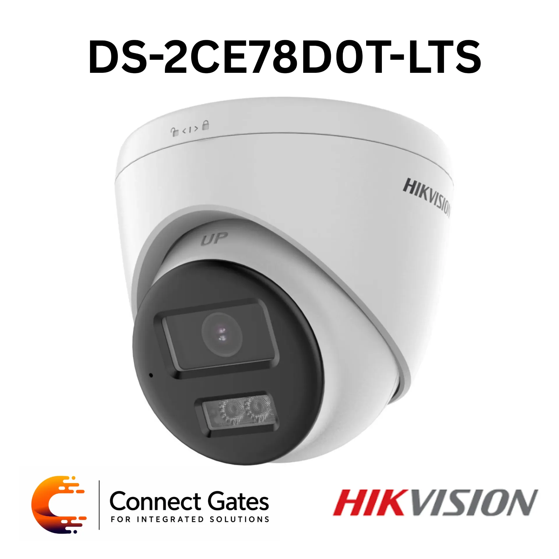 [DS-2CE78D0T-LTS] Hikvision DS-2CE78D0T-LTS – 2MP Two-Way Audio Fixed Turret Camera with Built-in Mic & Speaker, 40m IR, 40m White Light, IP67
