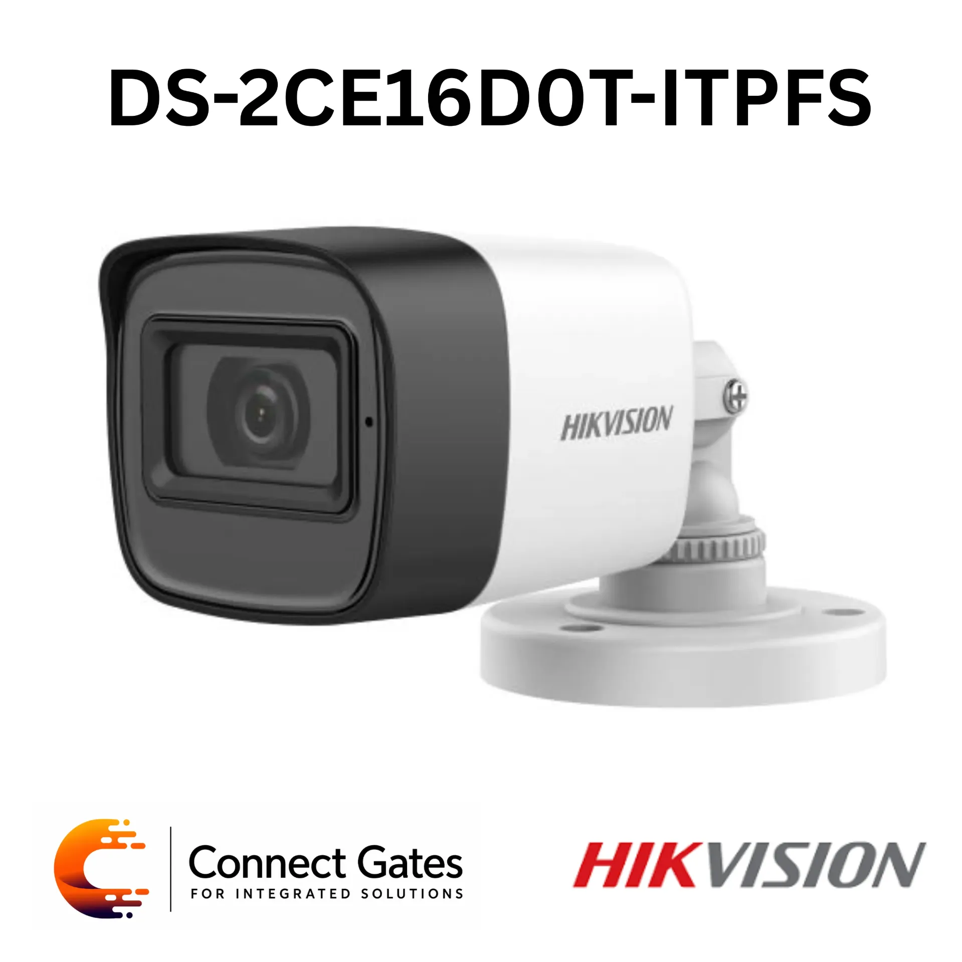 [DS-2CE16D0T-ITPFS] Hikvision DS-2CE16D0T-ITPFS – 2MP Audio Fixed Mini Bullet Camera with Built-in Mic, EXIR 2.0, 25m IR, IP67 & 4-in-1 Video Output