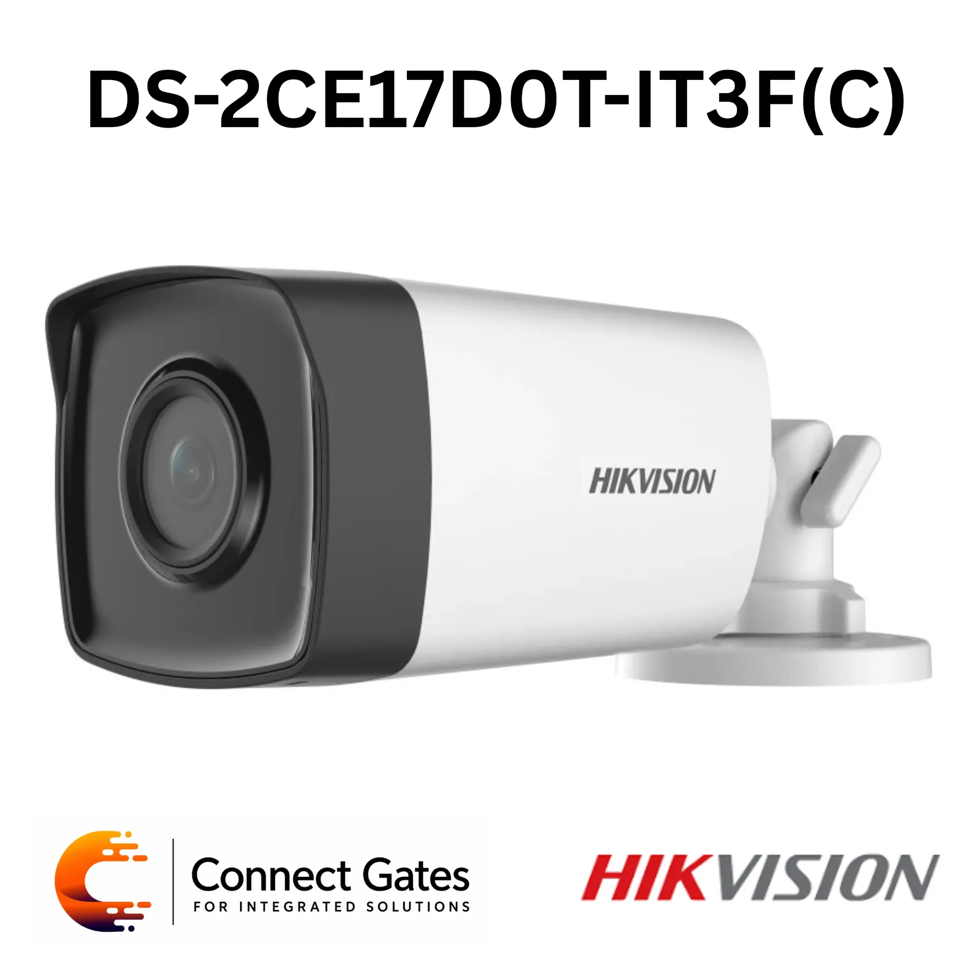 [DS-2CE17D0T-IT3F] Hikvision DS-2CE17D0T-IT3F(C) – 2MP Fixed Bullet Camera with 40m IR, IP67 & 4-in-1 Video Output