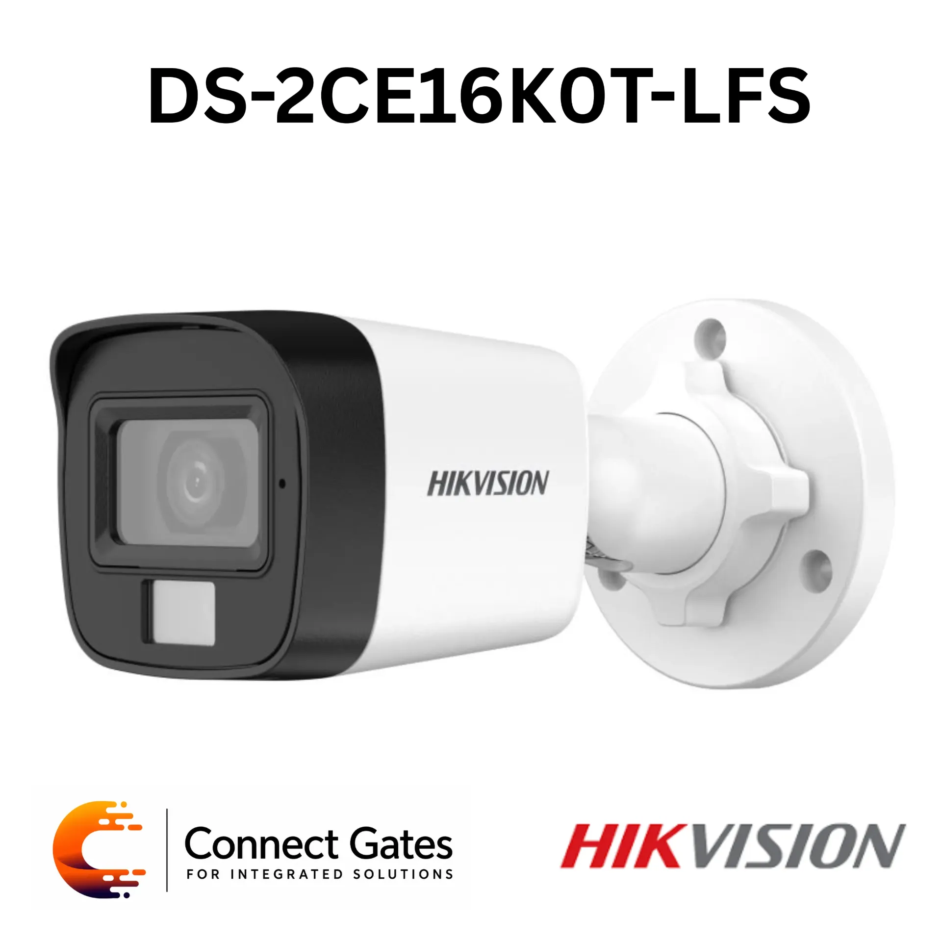 [DS-2CE16K0T-LFS] Hikvision DS-2CE16K0T-LFS – 3K Dual Light Audio Fixed Mini Bullet Camera with Built-in Mic, 30m IR, 20m White Light, IP67 & 4-in-1 Video Output